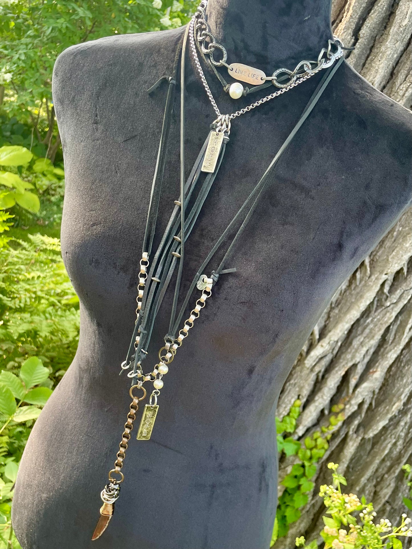 The Laramie Leather Necklace Collection by Amy Louise Set of 5.