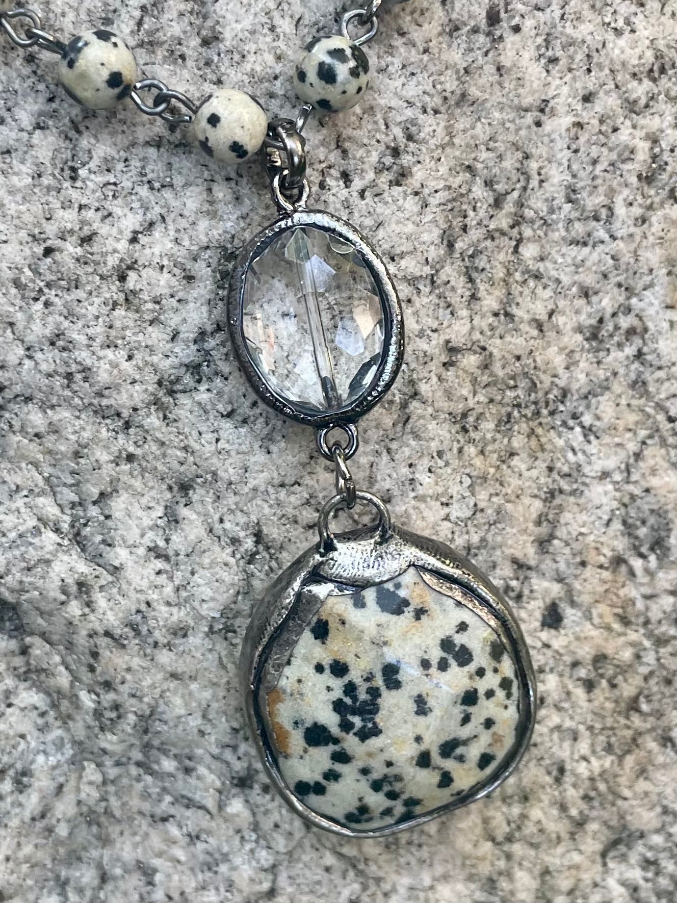 Shasta Soldered Stone and Crystal Necklace.