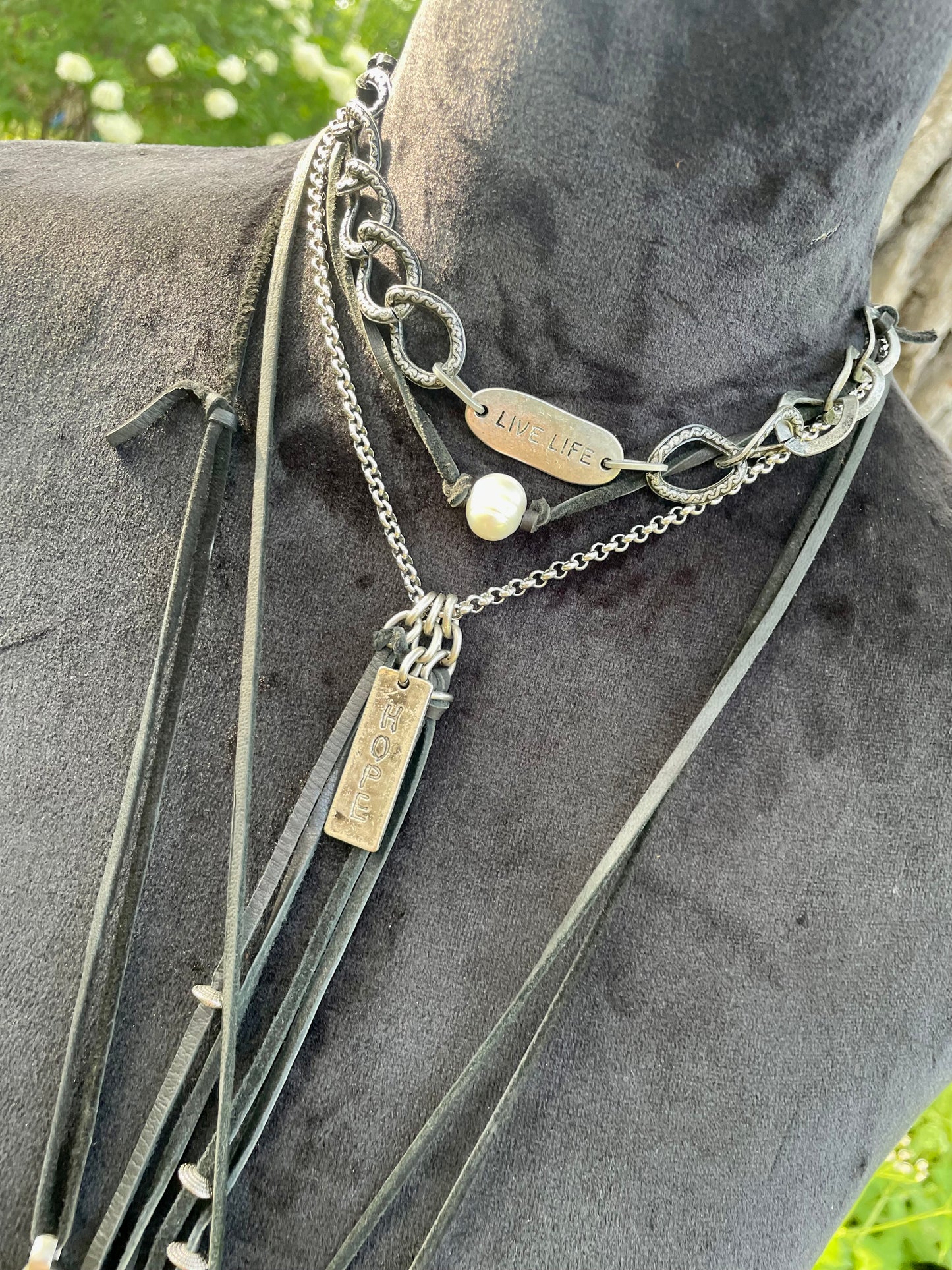 The Laramie Leather Necklace Collection by Amy Louise Set of 5.