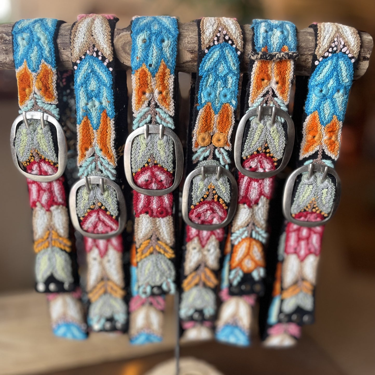 Peruvian embroidered belt - set of 3