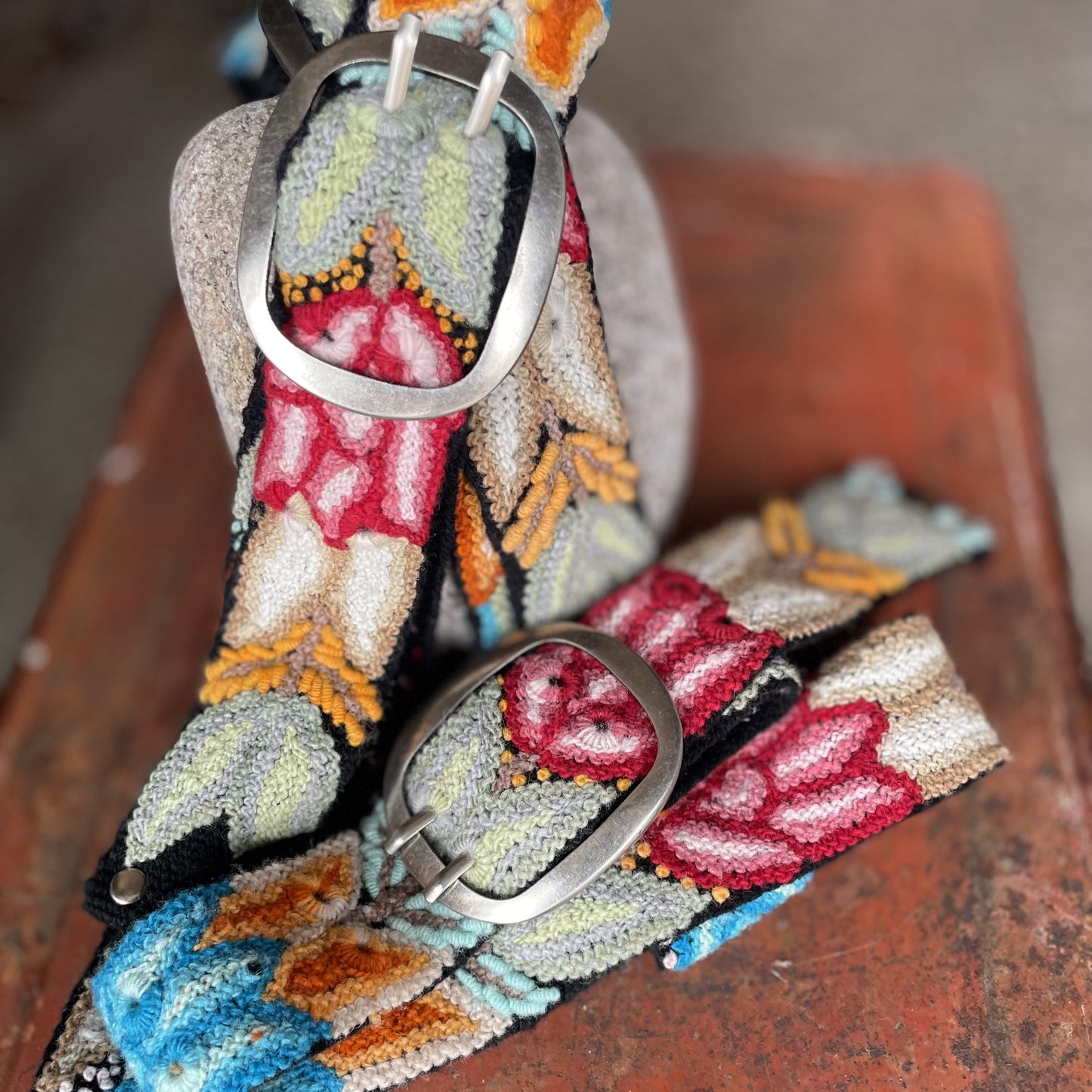 Peruvian embroidered belt - set of 3