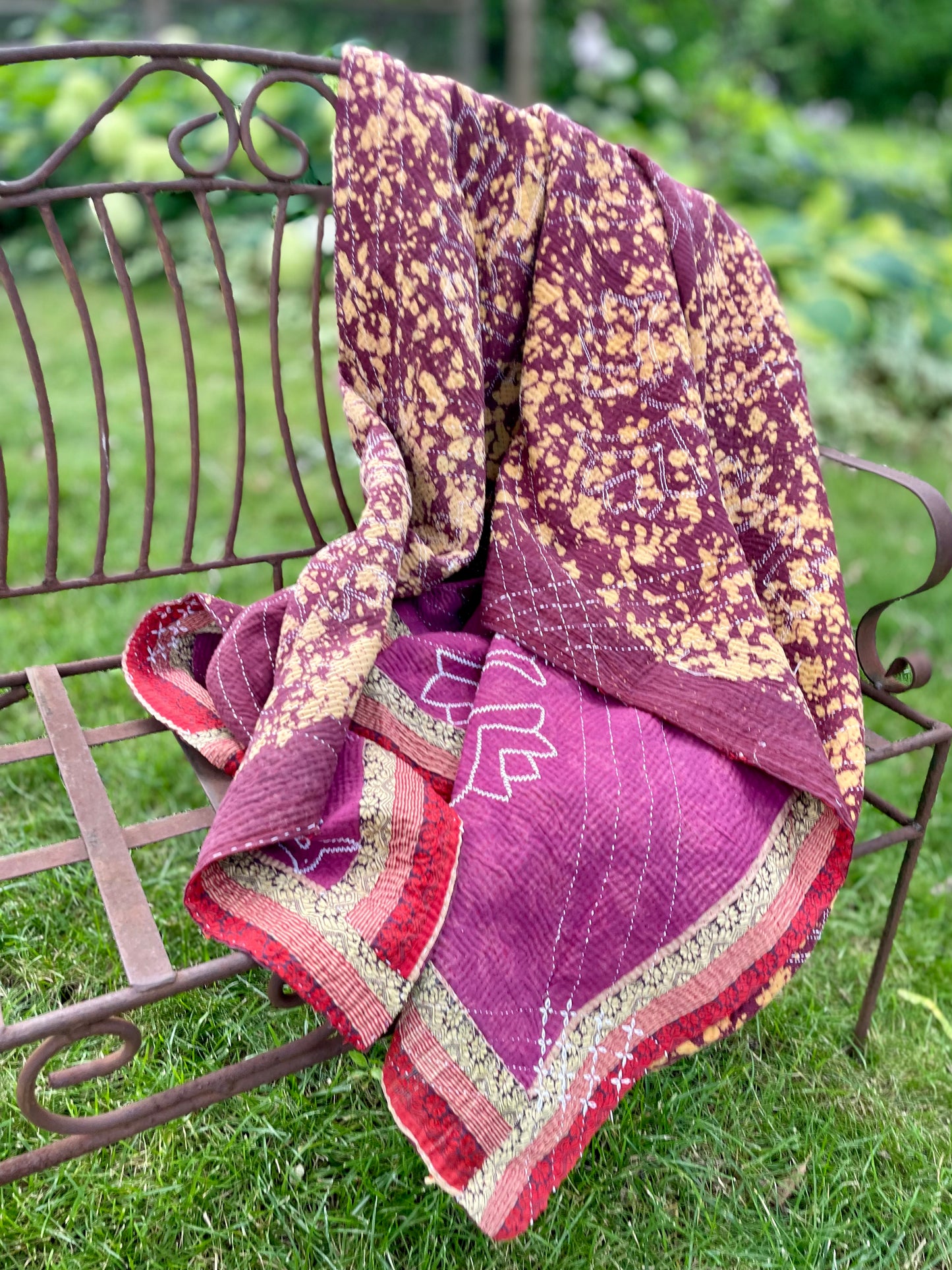 Theodora Reversible Kantha Quilt.