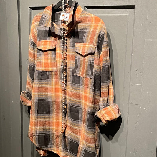 Paxton Plaid Shirt - Rust & Black