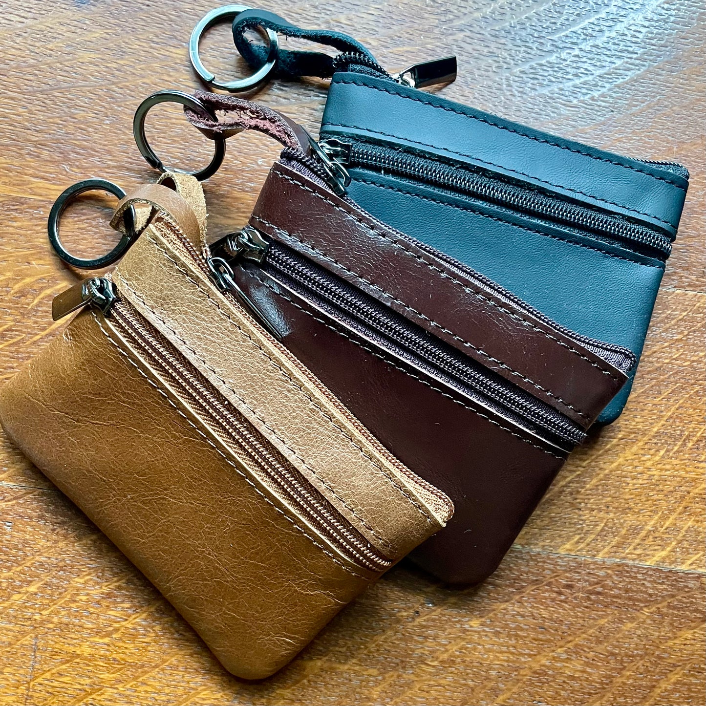 Mini Leather Coin Purse/Wallet Key Chain.