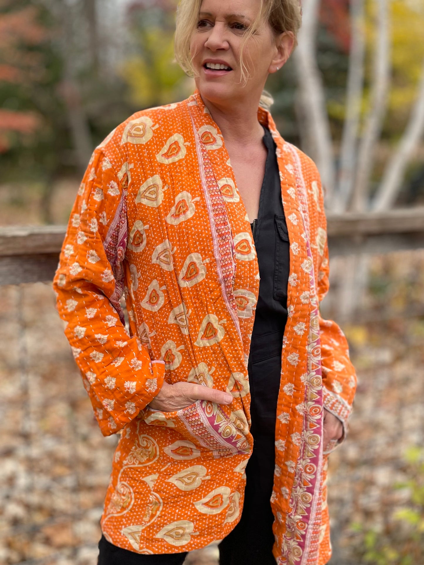 Wanderer Reversible Kantha Robe.