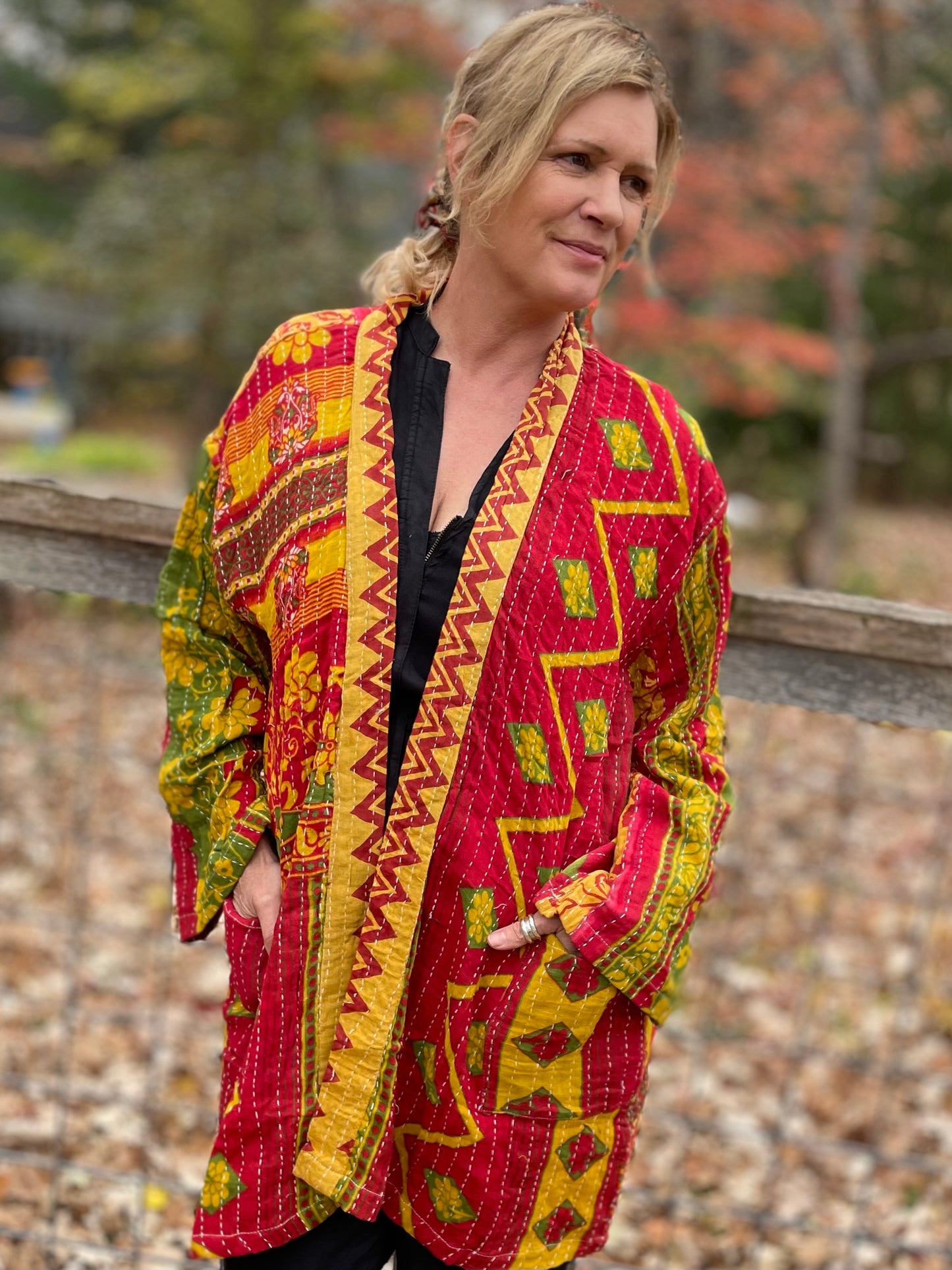 Wanderer Reversible Kantha Robe.