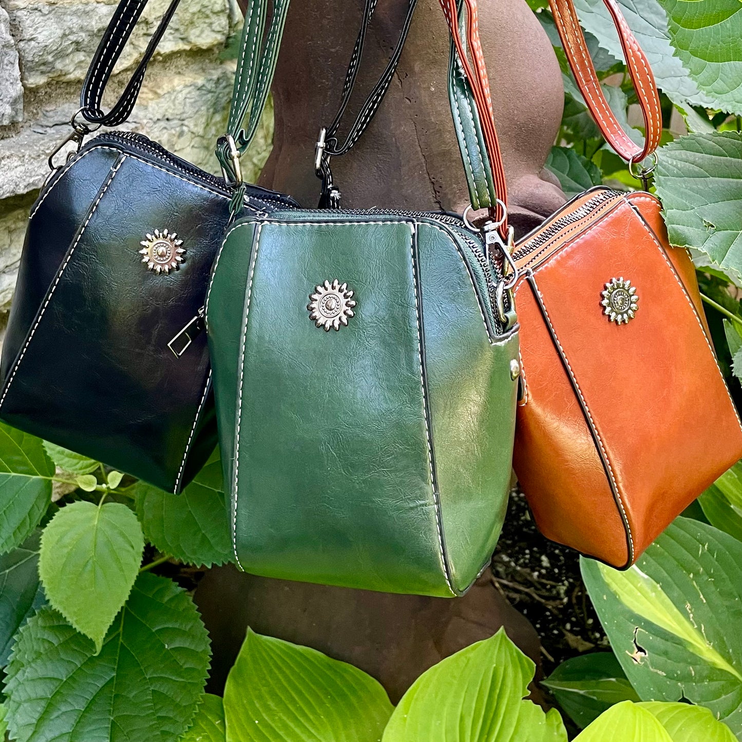 Cassandra Vegan Leather Bag/Green.