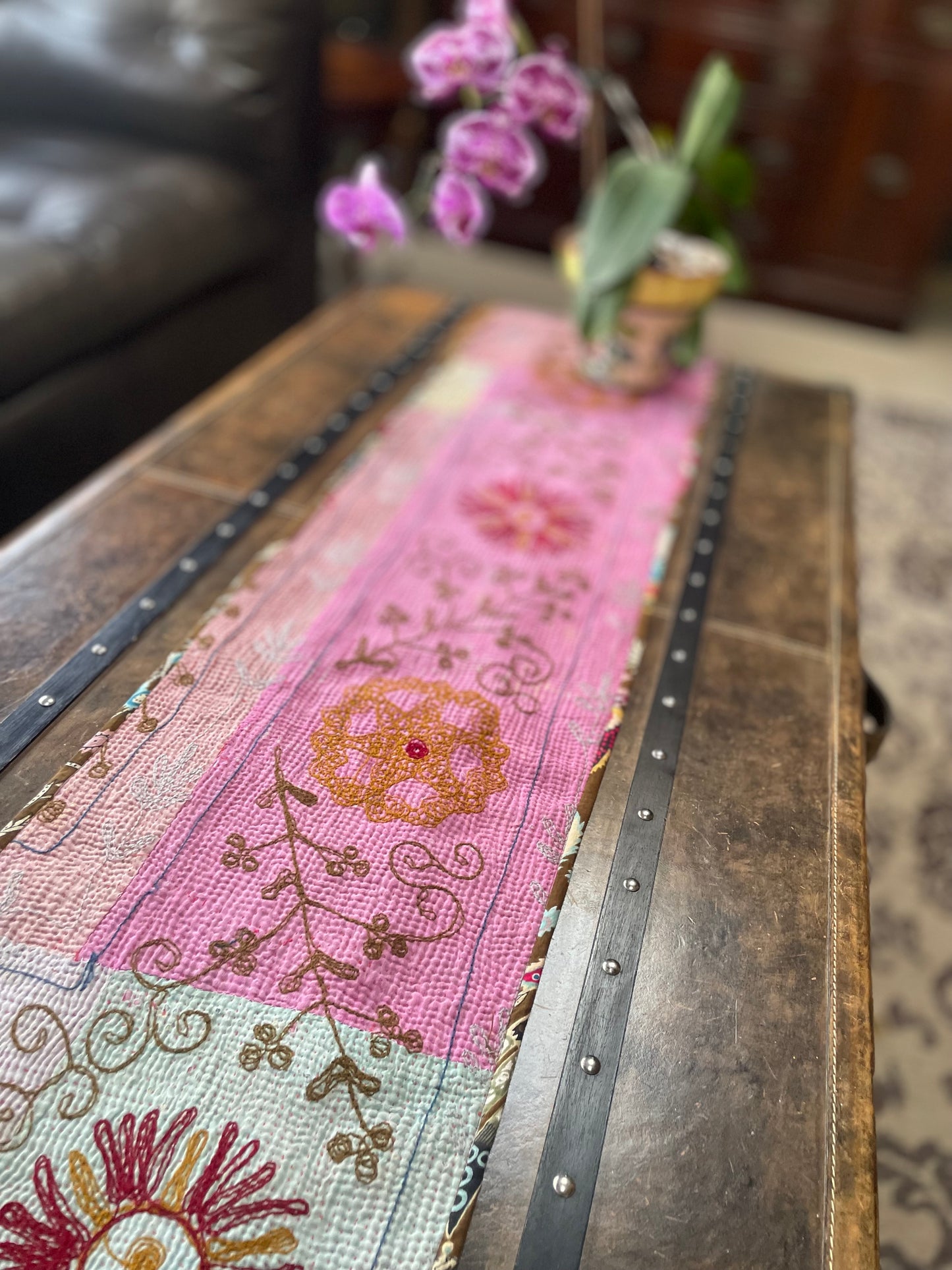 Suzani Embroidered Table Runner.