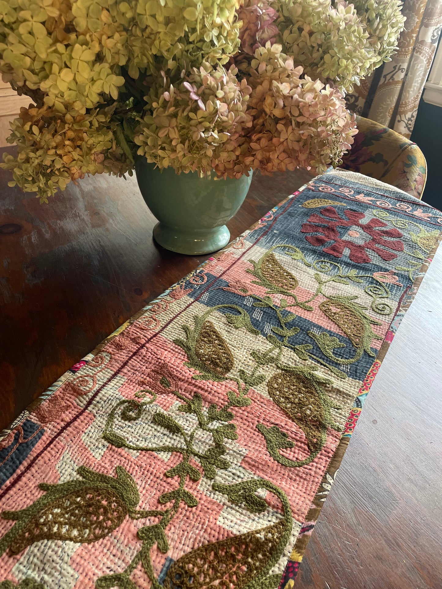 Suzani Embroidered Table Runner.