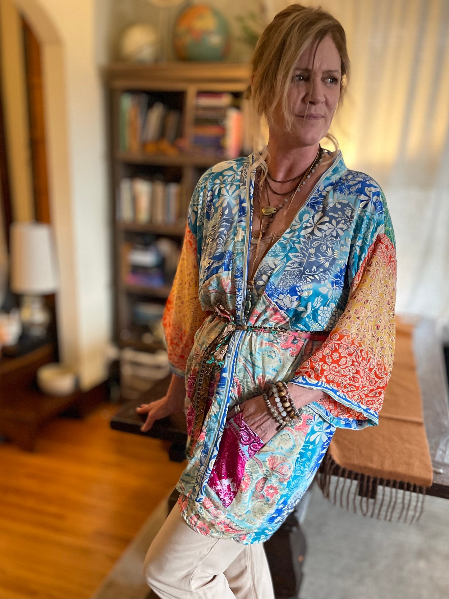 Topangea Silk Sari Robe.