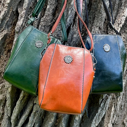 Cassandra Vegan Leather Bag/Rust.