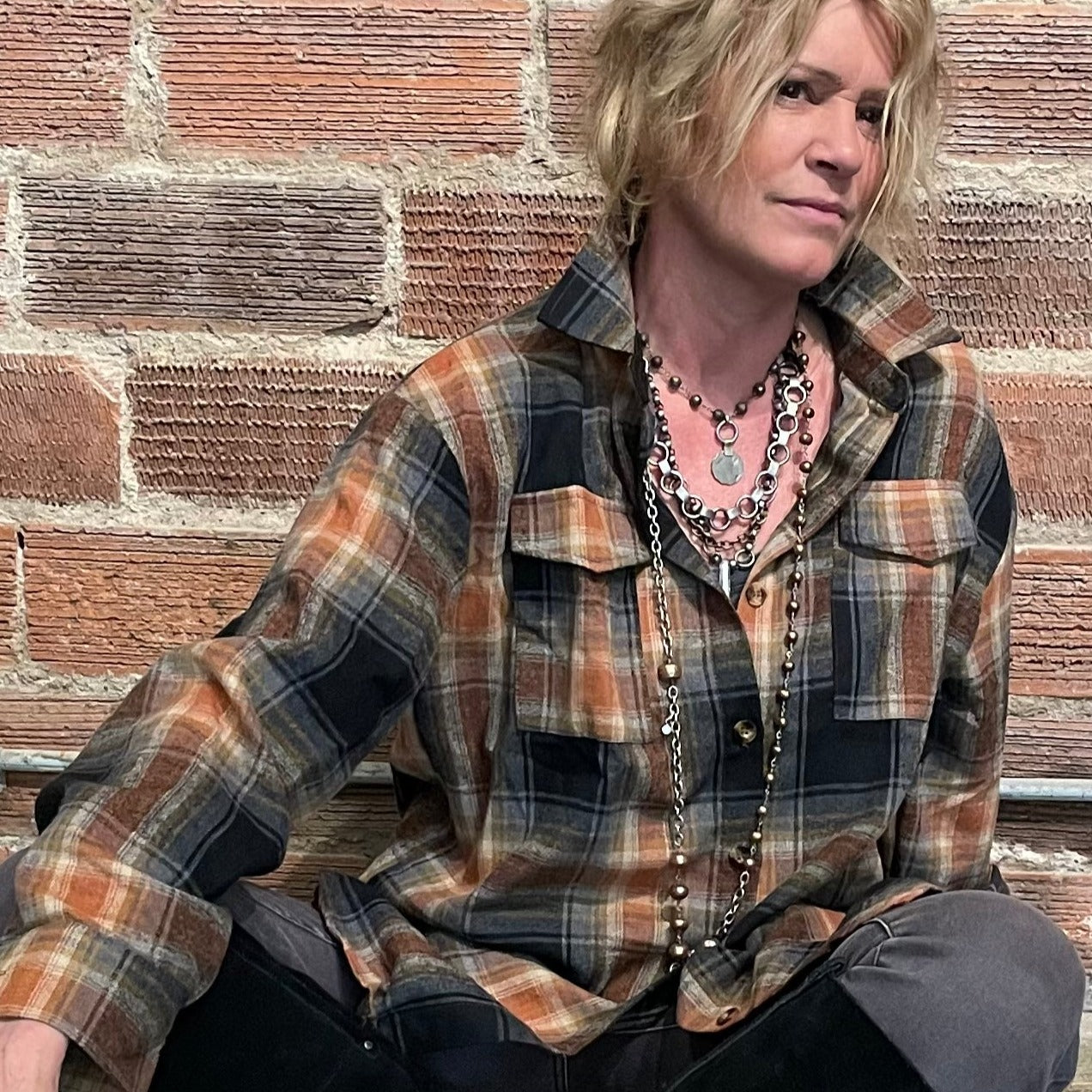 Paxton Plaid Shirt - Rust & Black