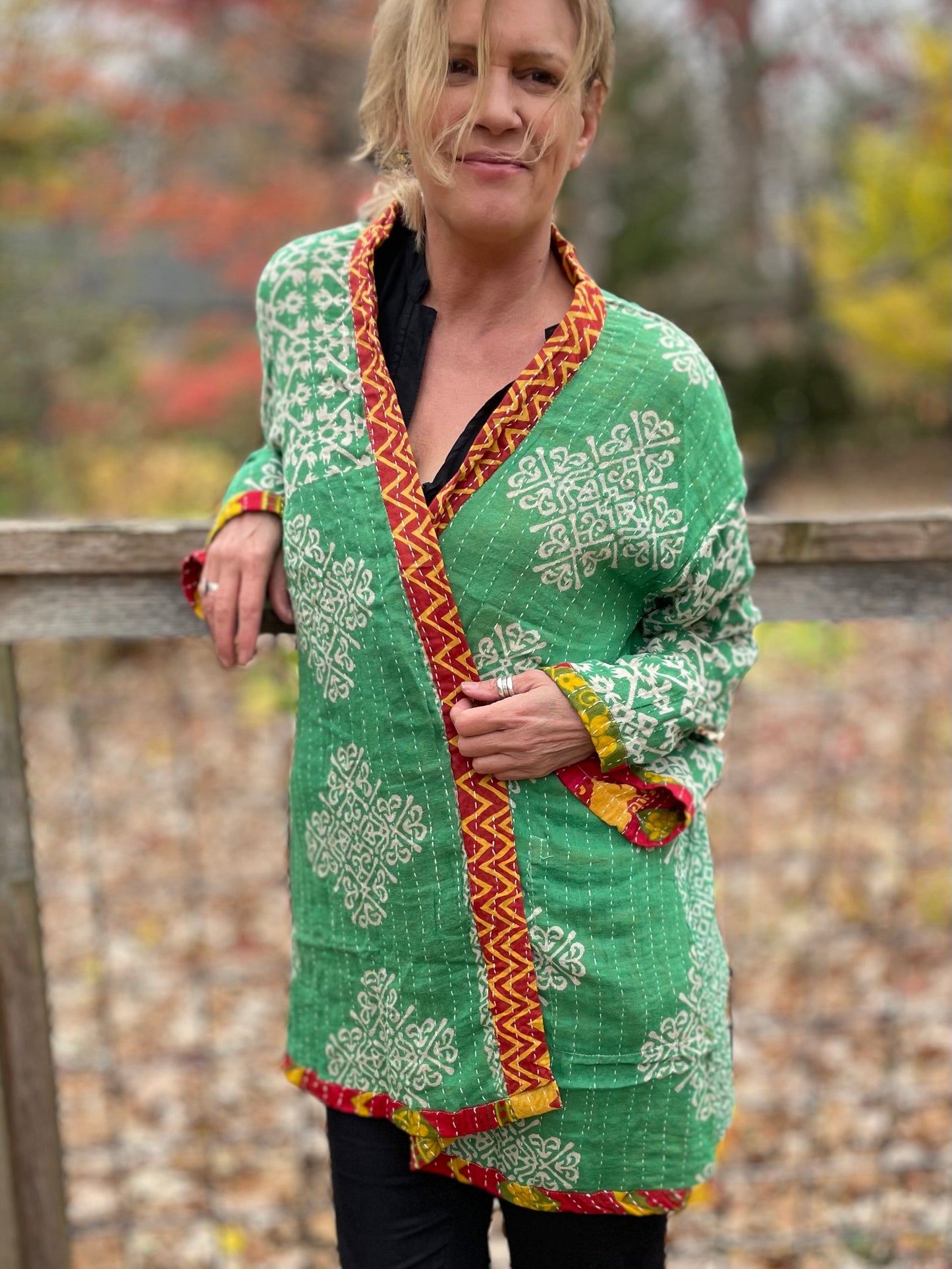 Wanderer Reversible Kantha Robe.