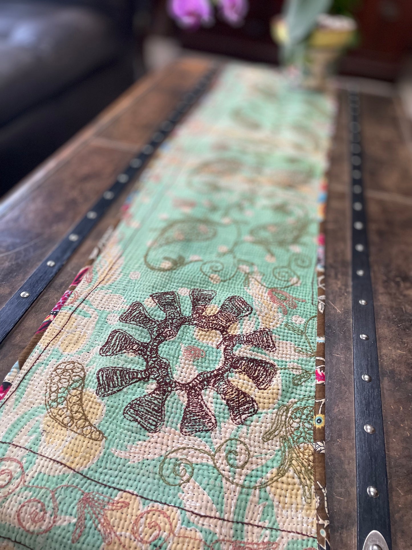 Suzani Embroidered Table Runner.