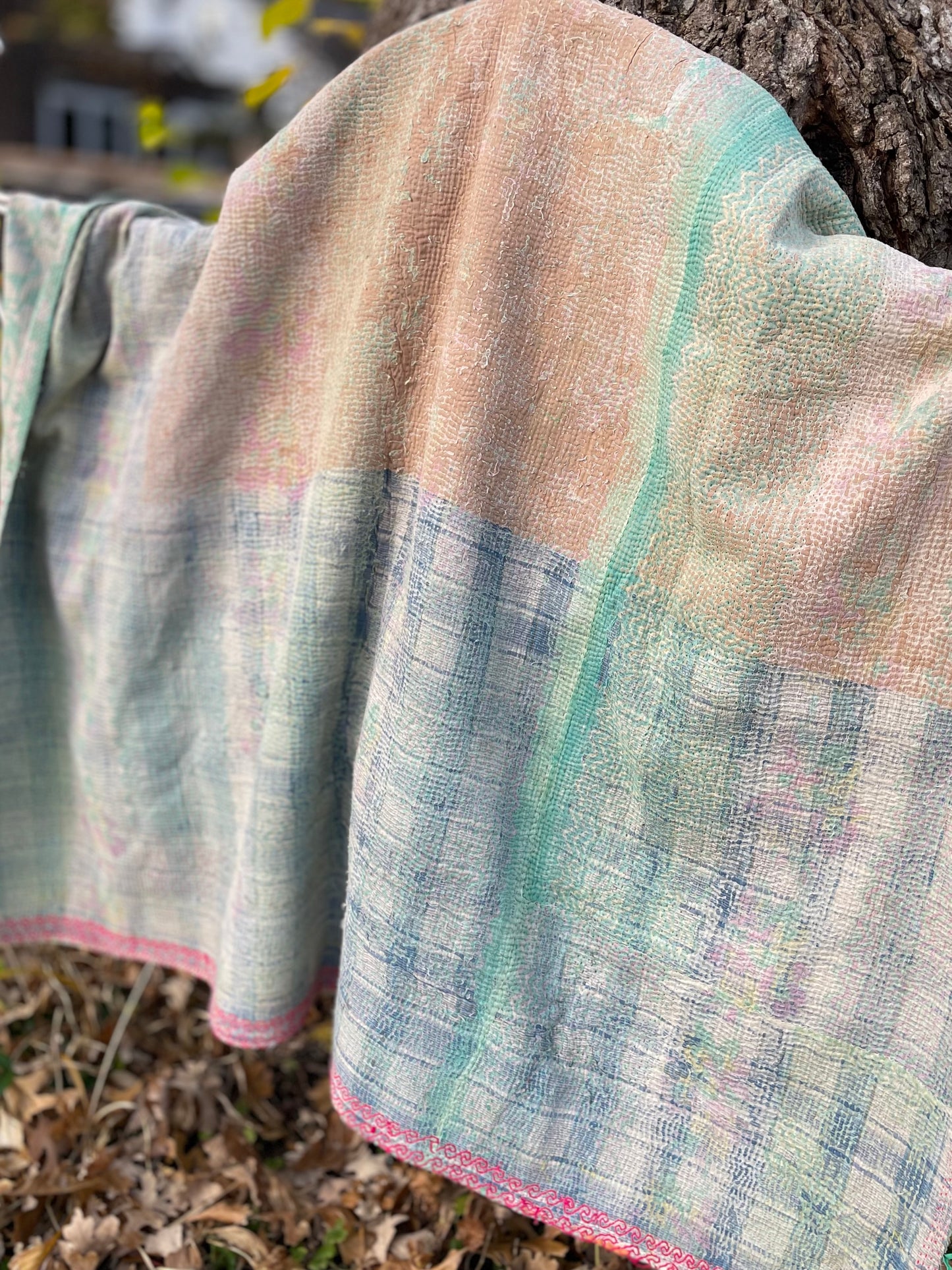 Theodora Reversible Kantha Quilts. Set of 3.