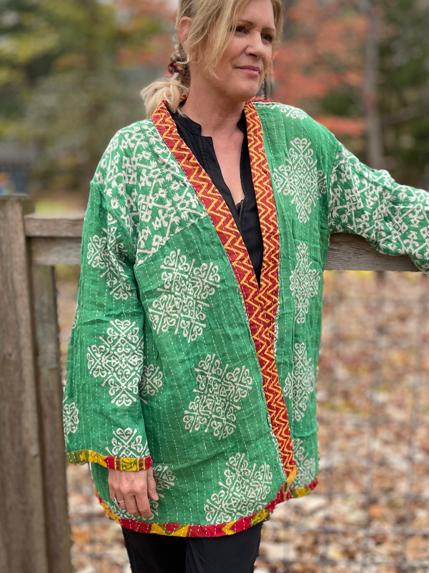 Wanderer Reversible Kantha Robe.