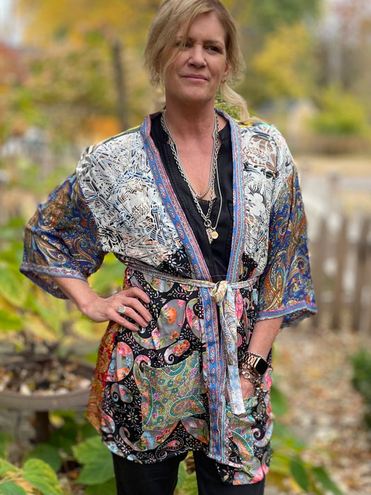 Topangea Silk Sari Robe.