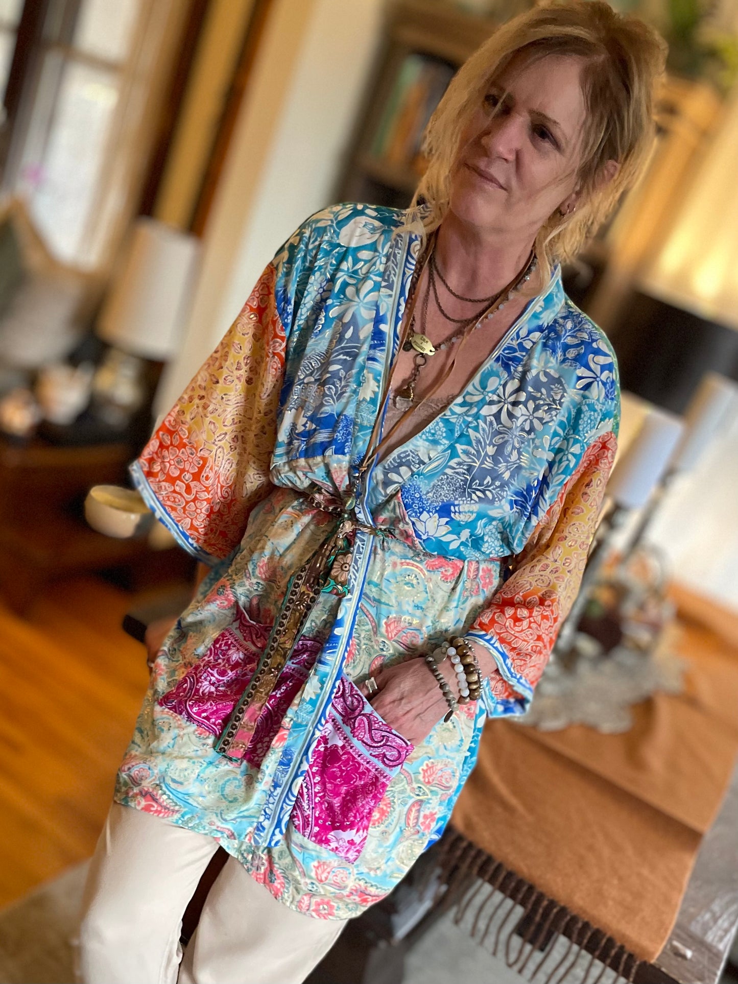 Topangea Silk Sari Robe.