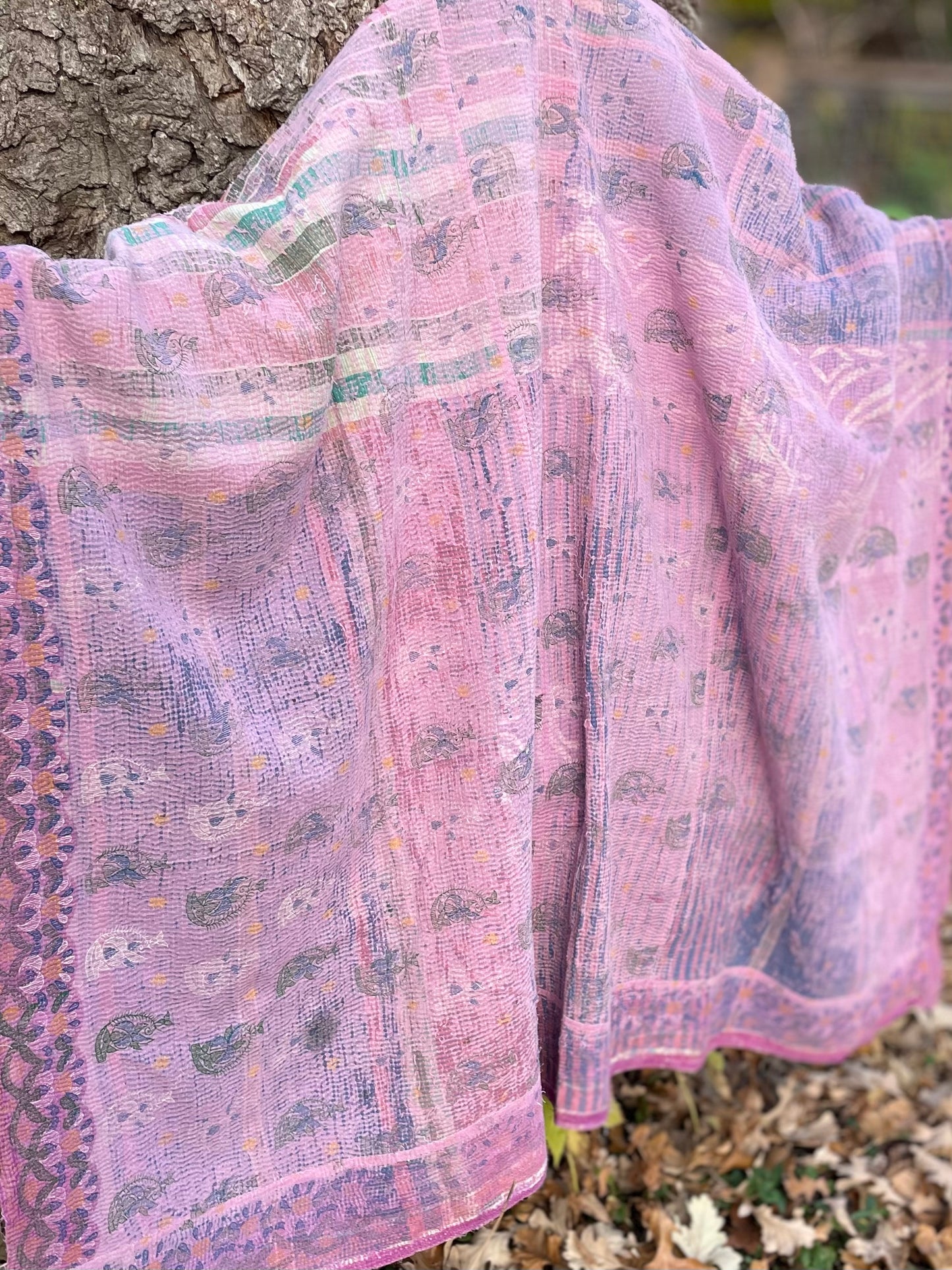 Theodora Reversible Kantha Quilts. Set of 3.