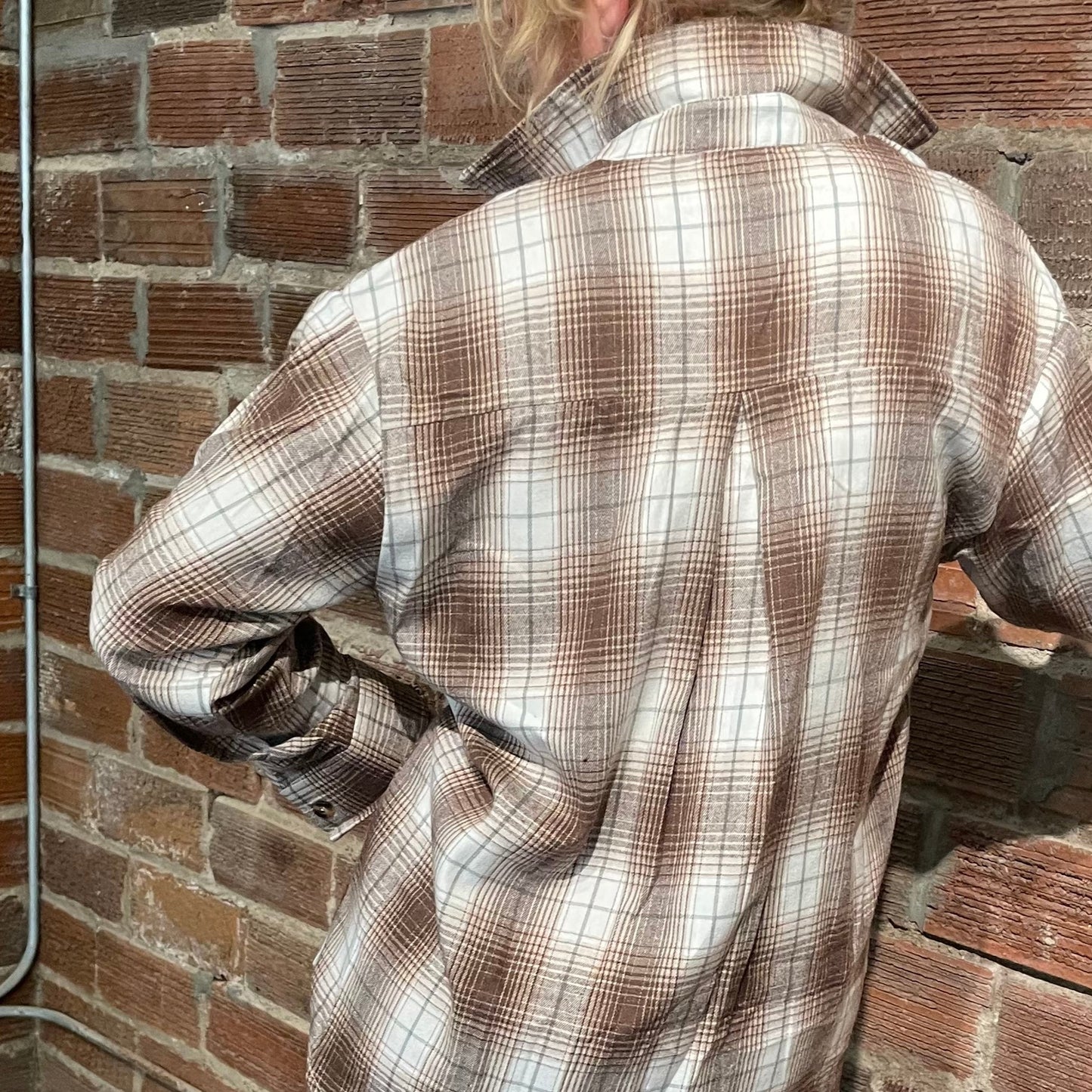 Parker Plaid Flannel Shirt - Tan & Cream