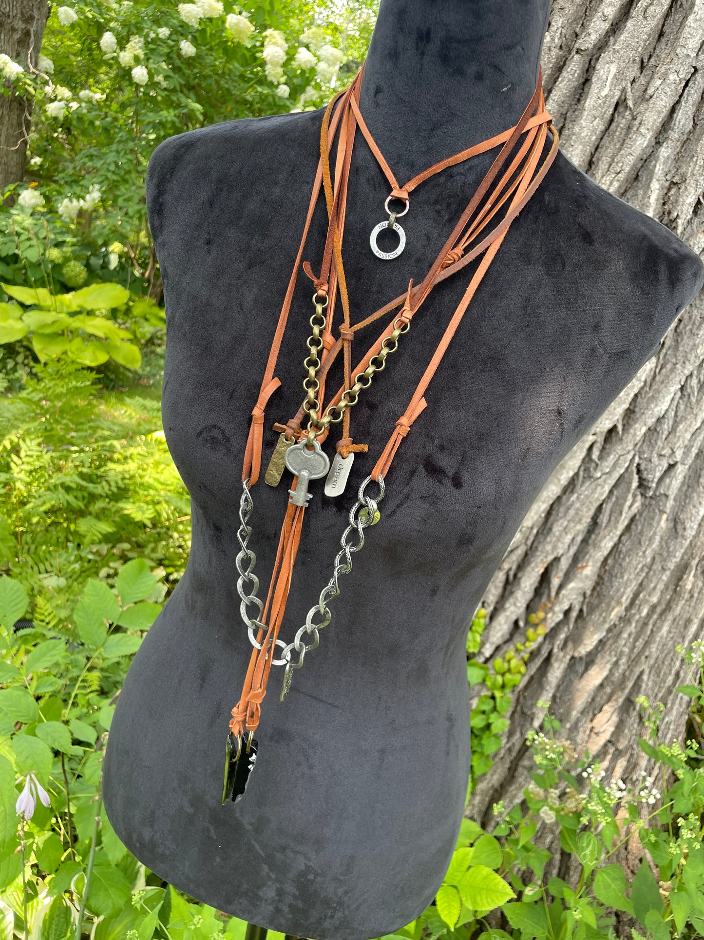 The Laramie Leather Necklace Collection. Set of 5.