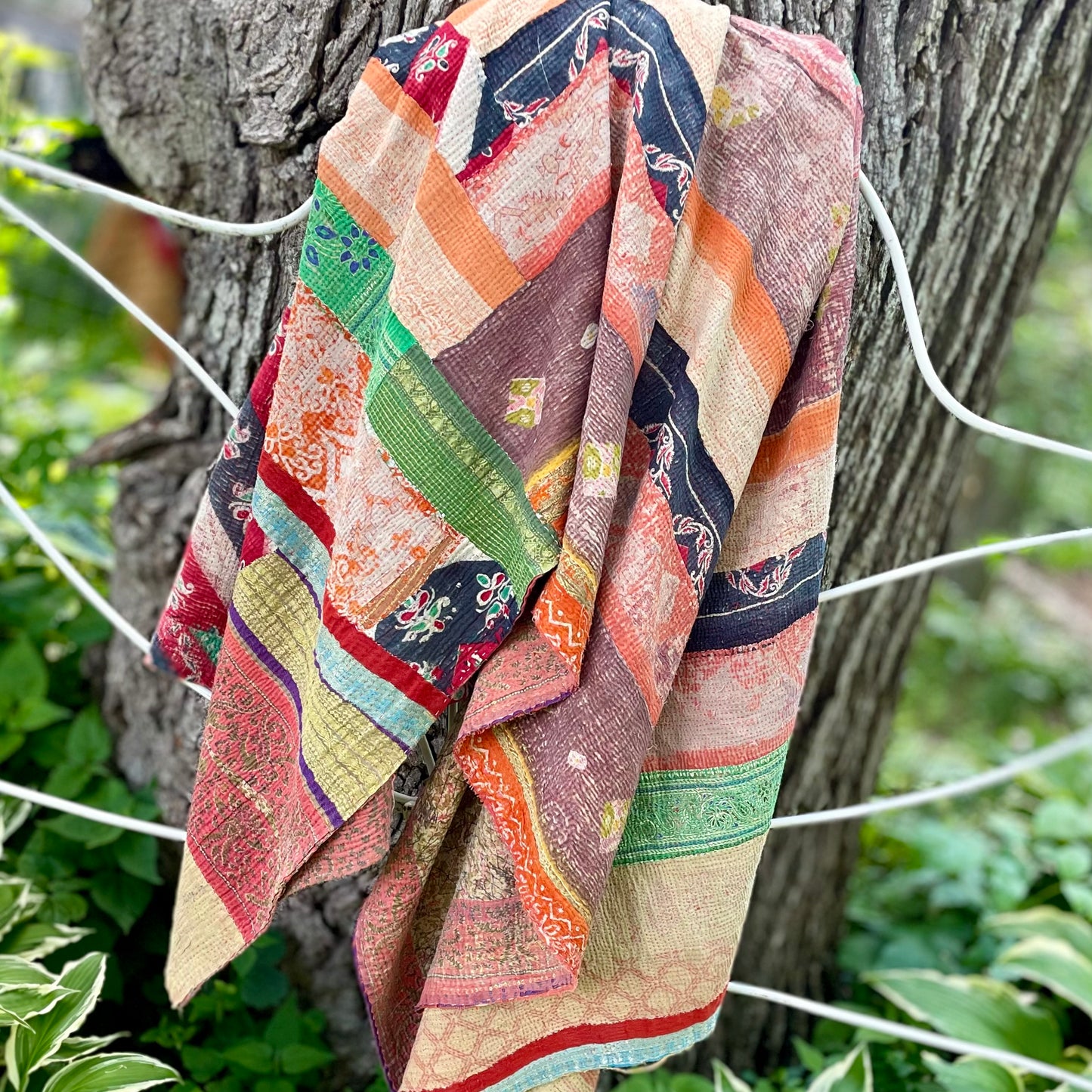 Theodora Reversible Kantha Quilts. Set of 6.