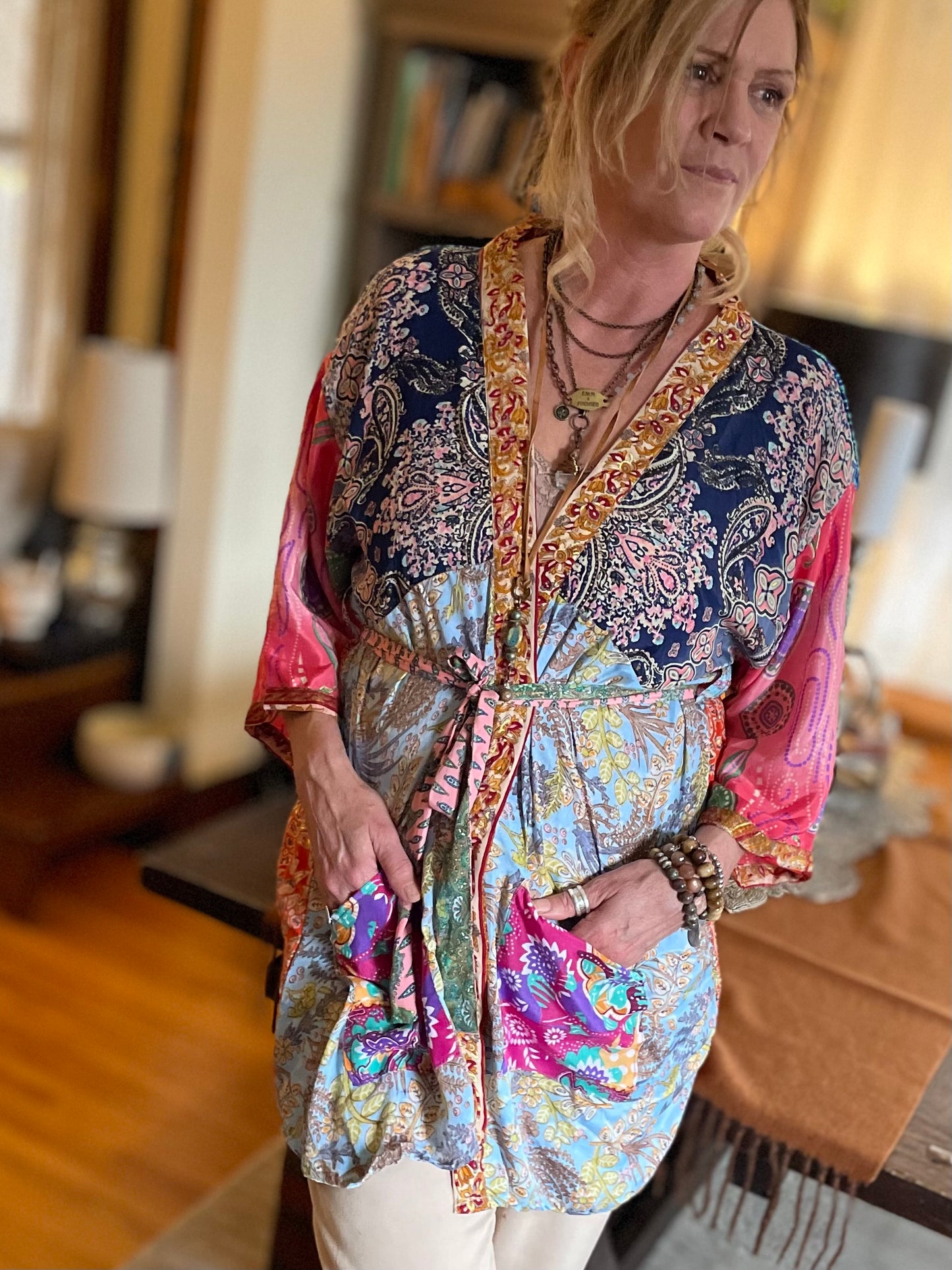 Topangea Silk Sari Robe.