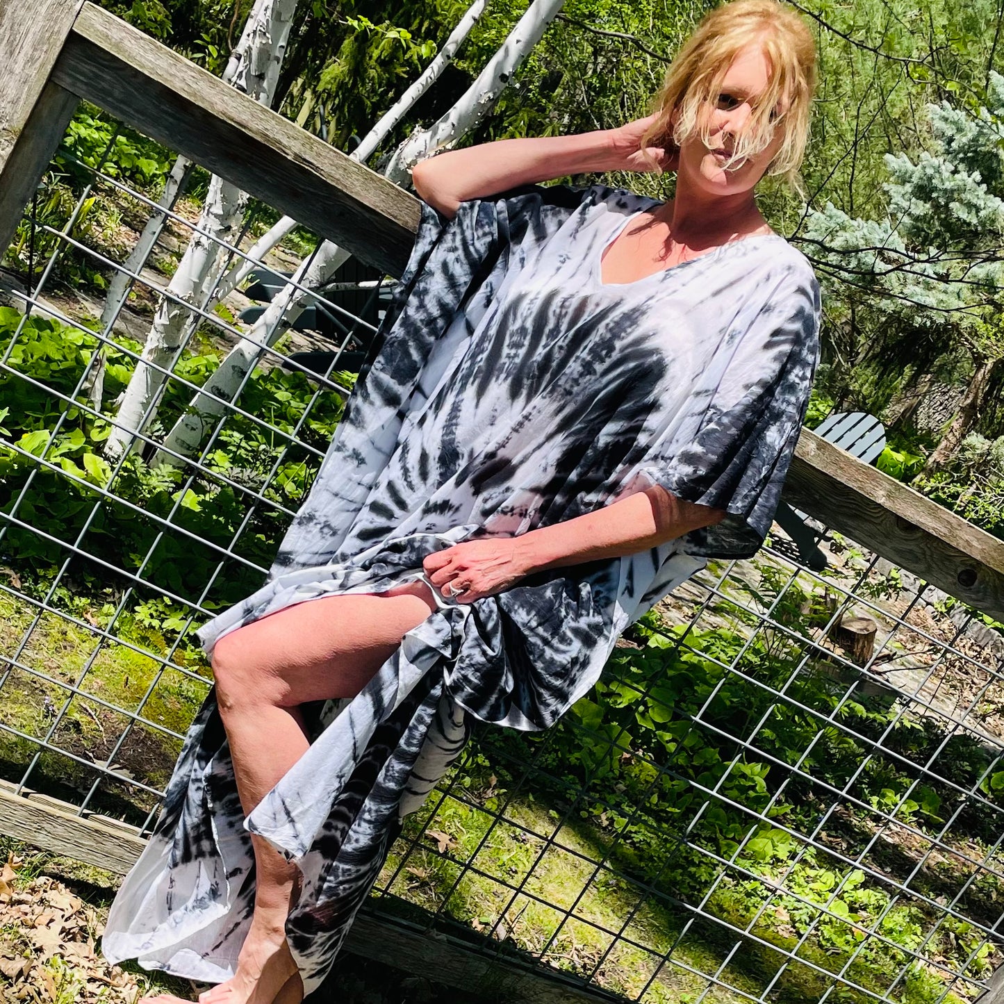 Boca Cotton Kaftan - Black Tie Die