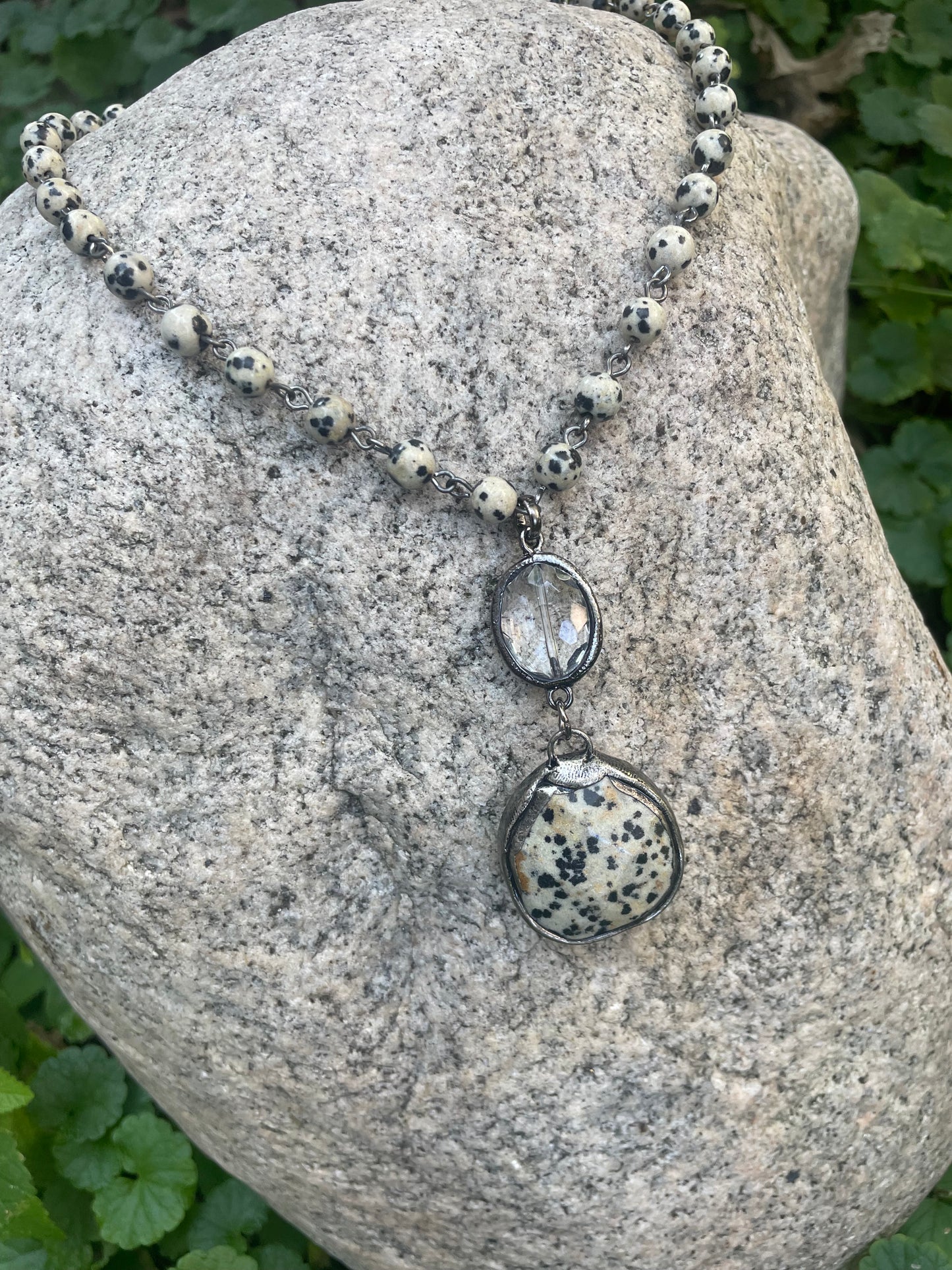 Shasta  Soldered Stone and Crystal Necklace.