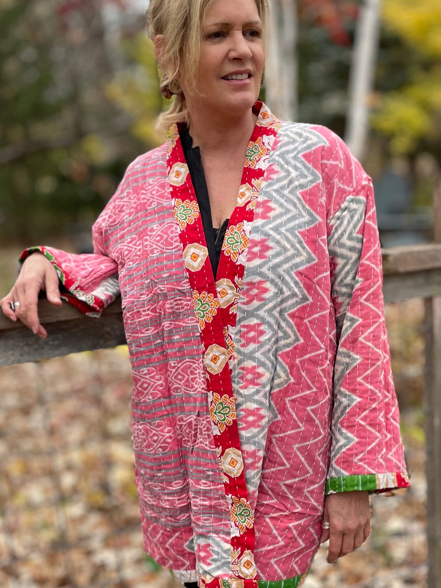 Wanderer Reversible Kantha Robe.