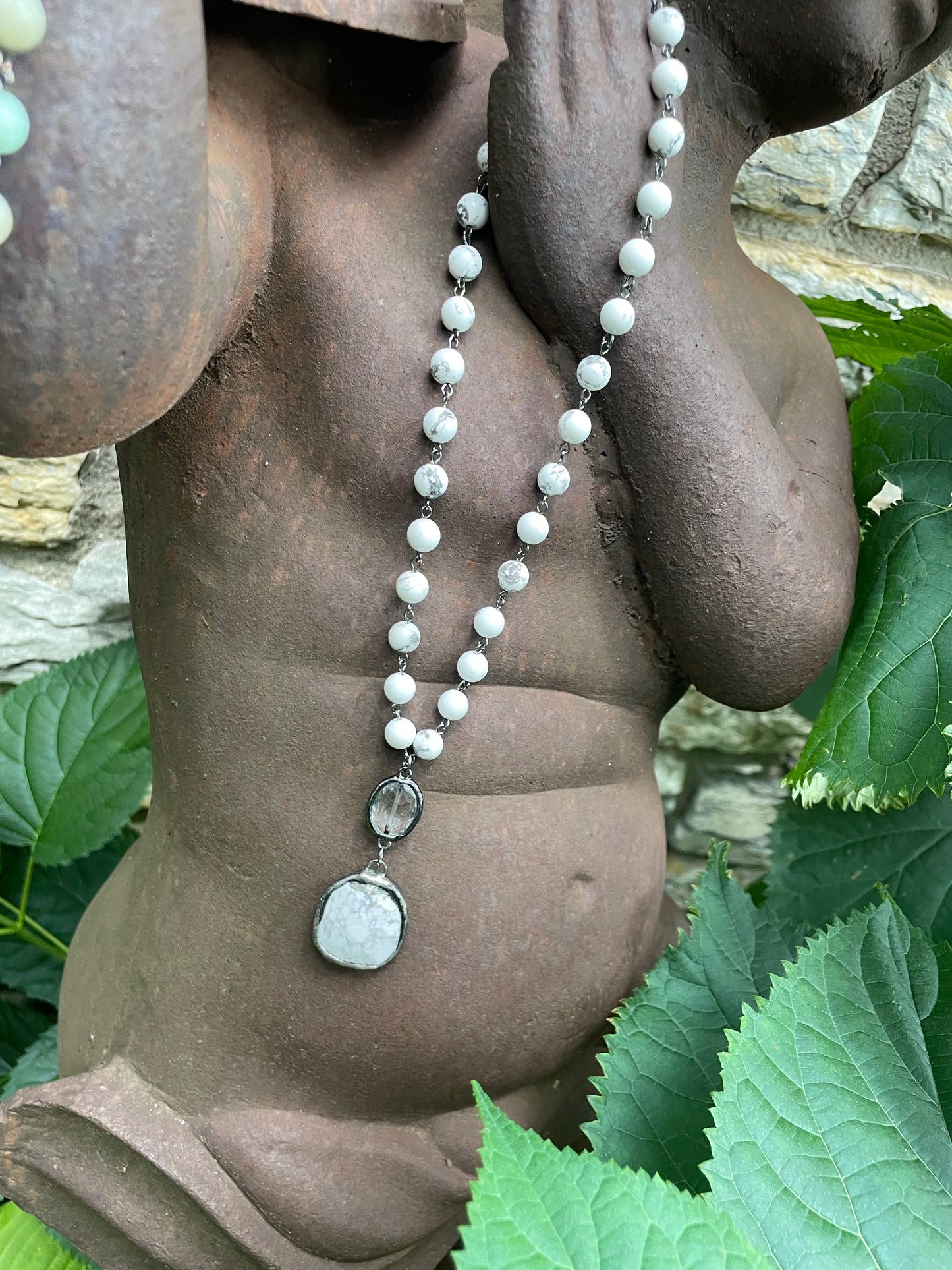 Shasta  Soldered Stone and Crystal Necklace.