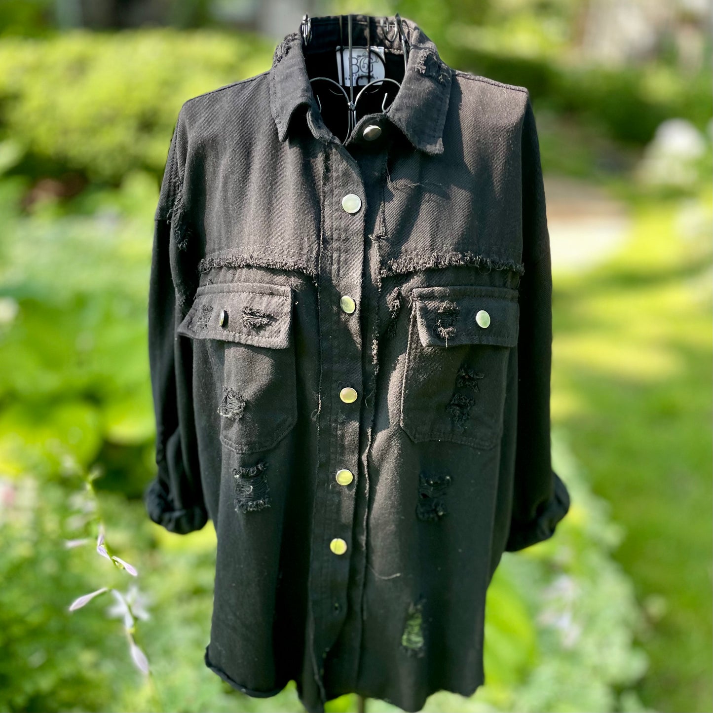 Denver Distressed Black Work-Shirt.