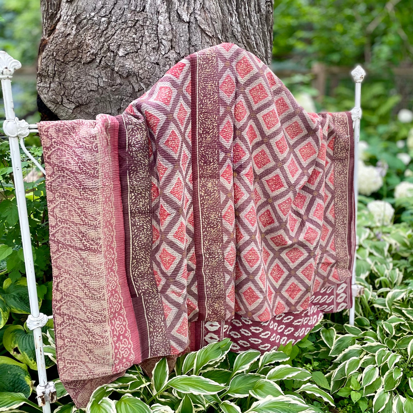 Theodora Reversible Kantha Quilt.