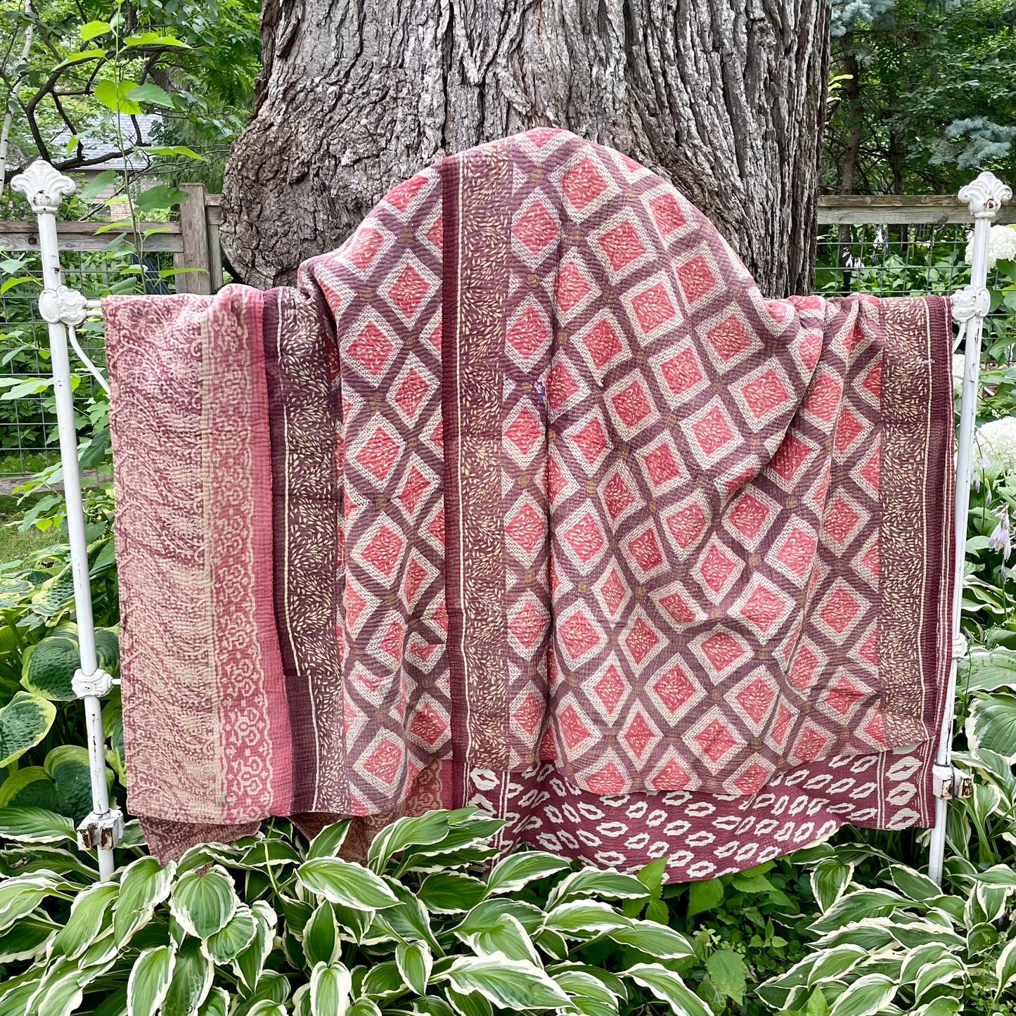 Theodora Reversible Kantha Quilt.