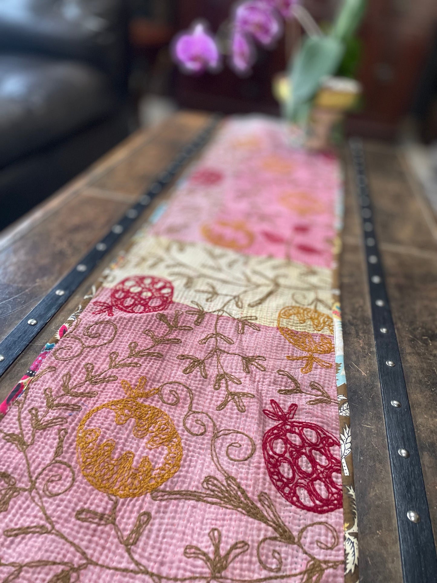 Suzani Embroidered Table Runner.