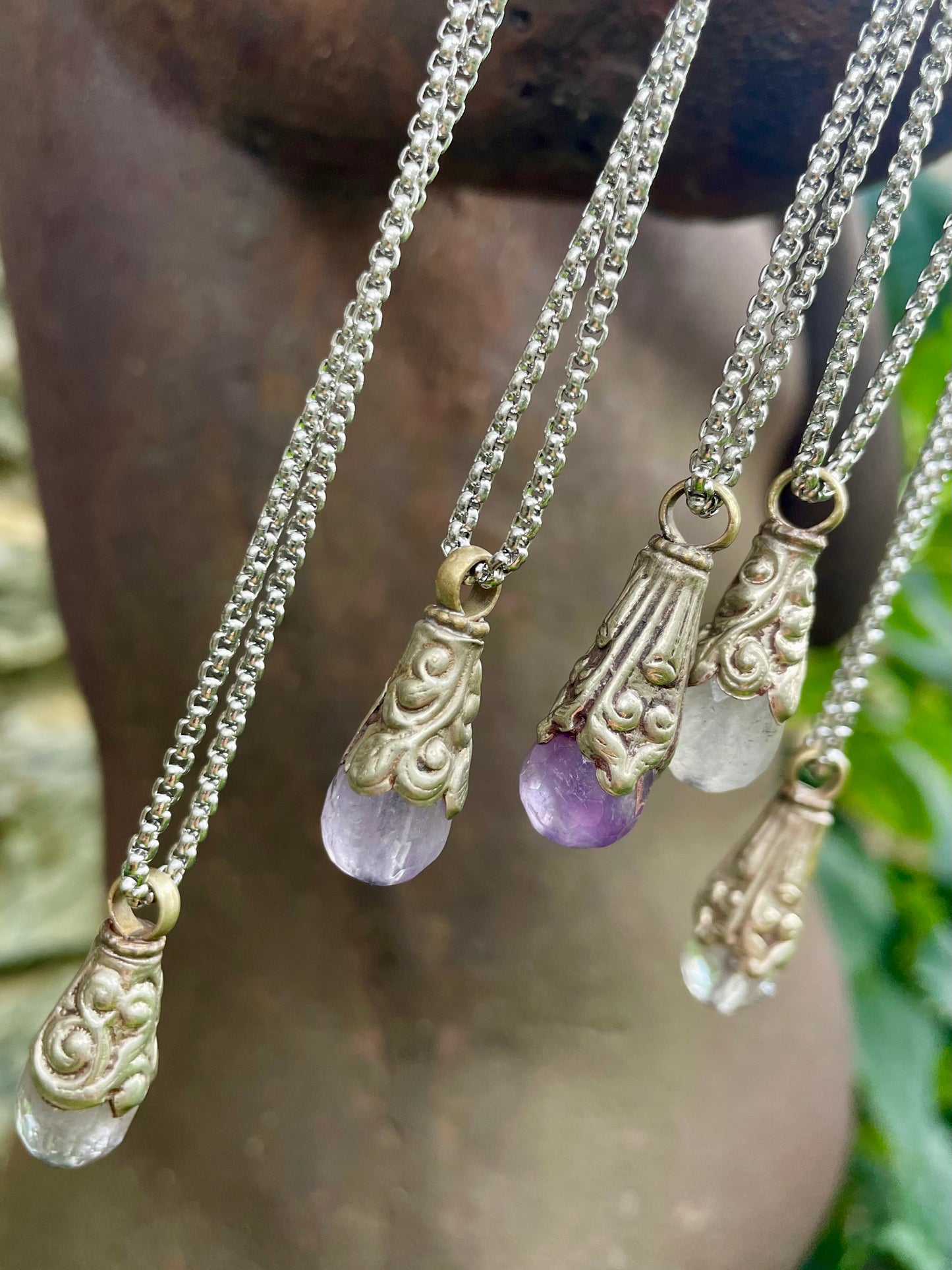 Eva Amethyst Pendant Necklace.