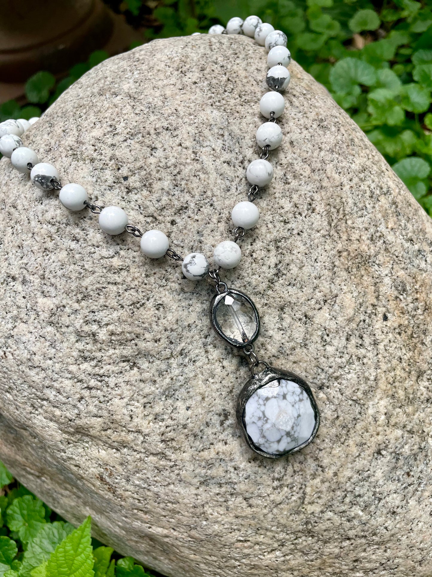 Shasta  Soldered Stone and Crystal Necklace.