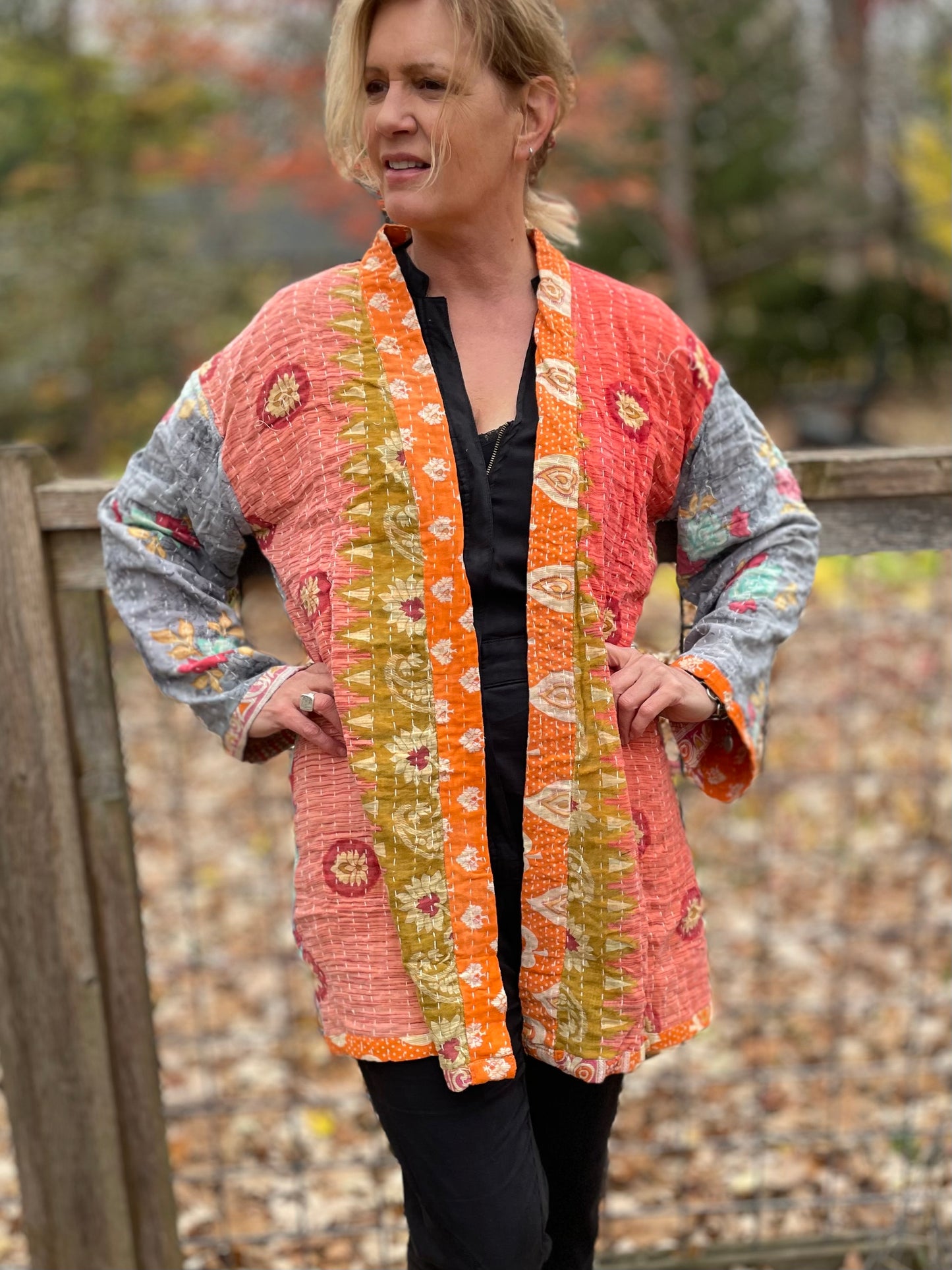 Wanderer Reversible Kantha Robe.