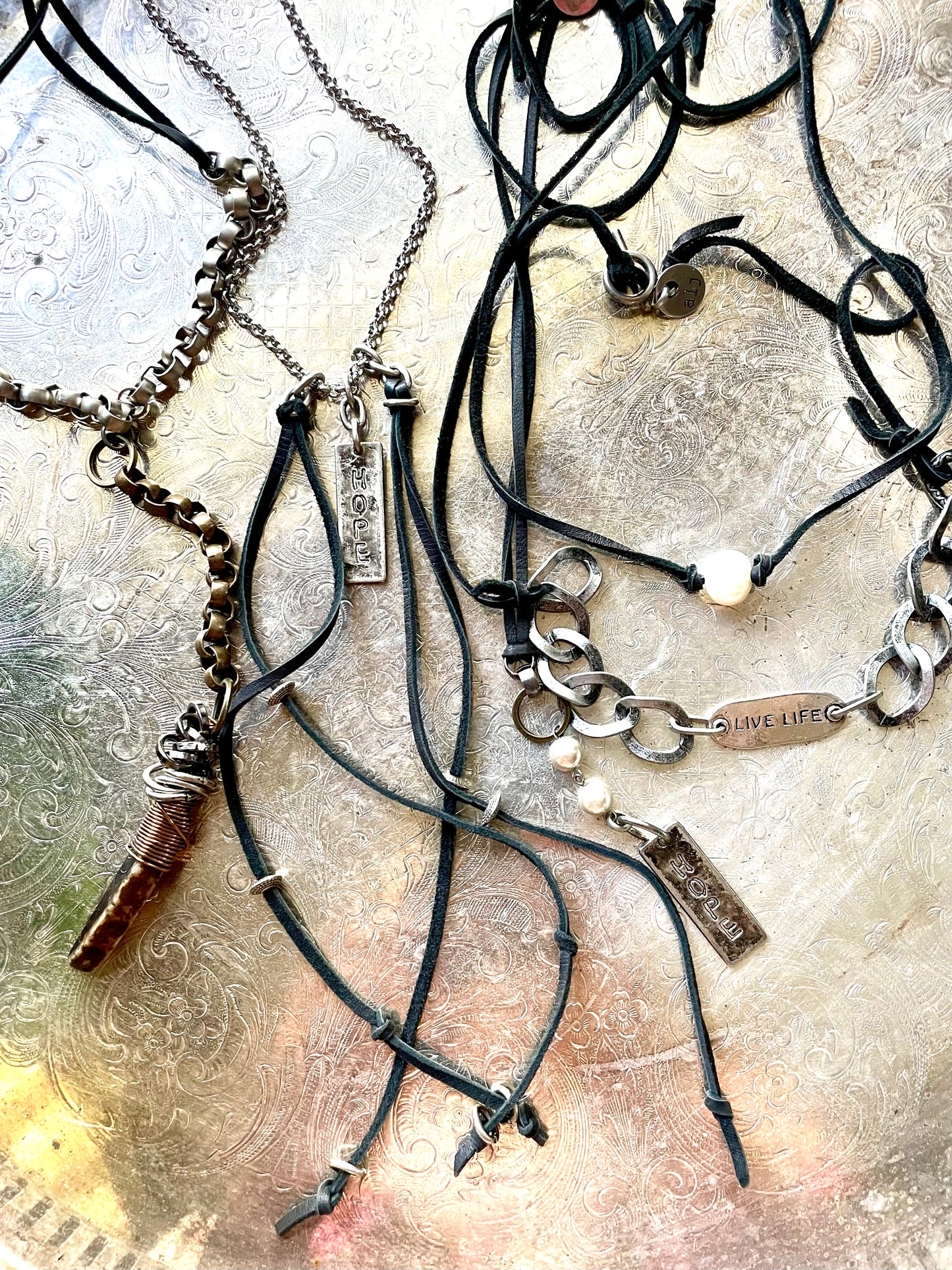 The Laramie Leather Necklace Collection by Amy Louise  Set of 5.