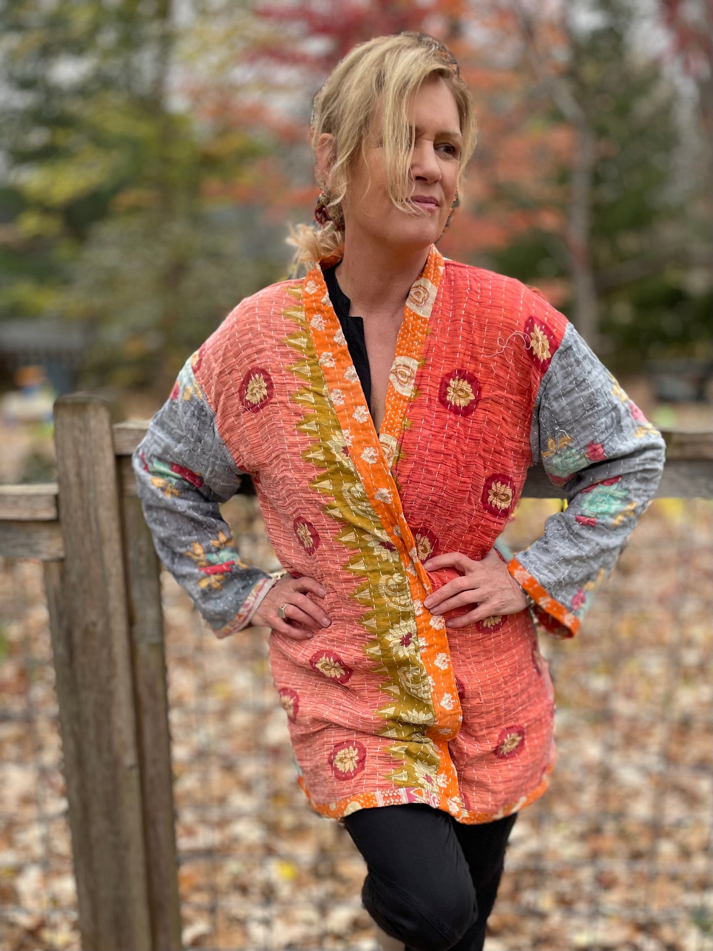 Wanderer Reversible Kantha Robe.