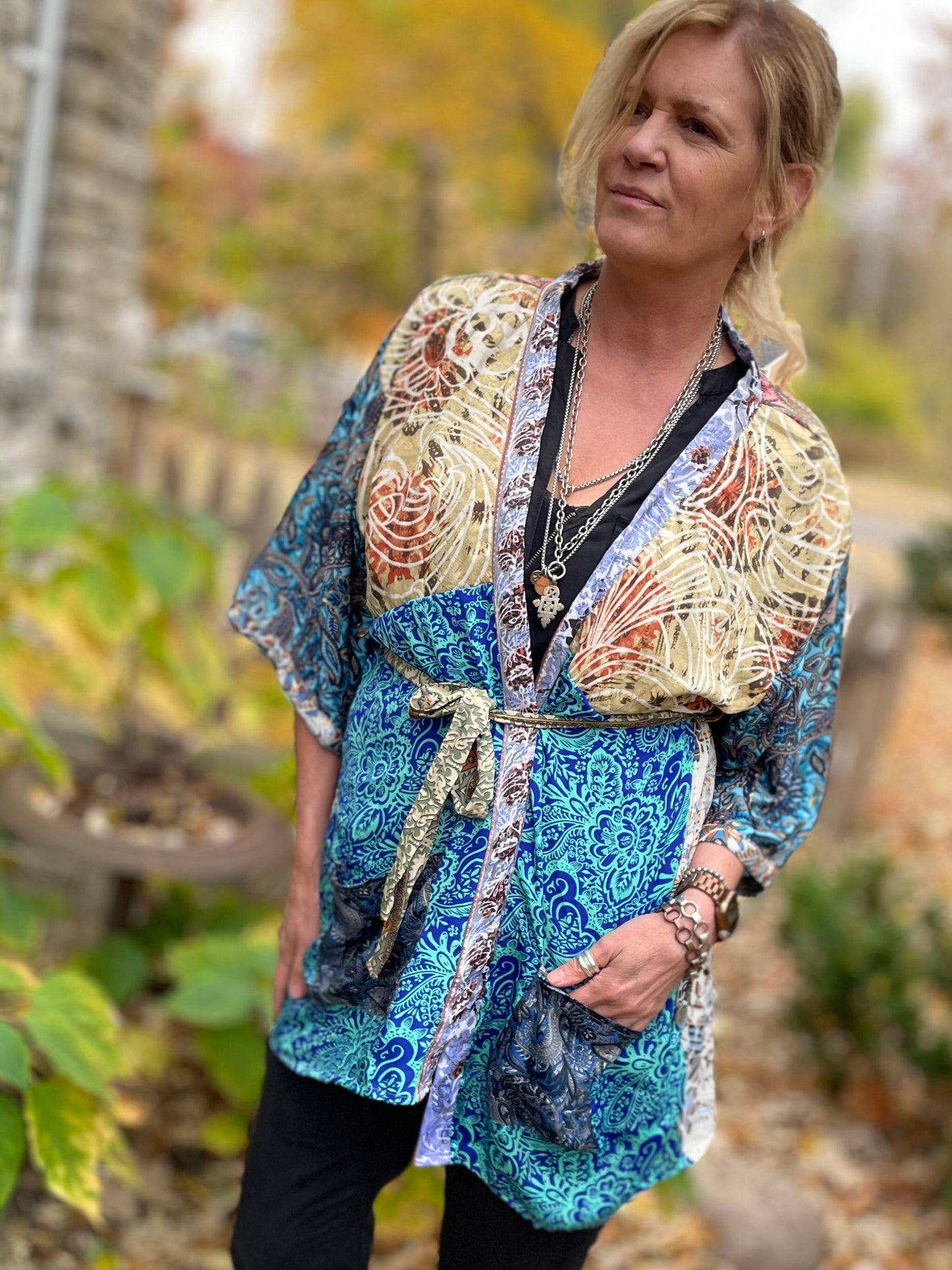 Topangea Silk Sari Robe.