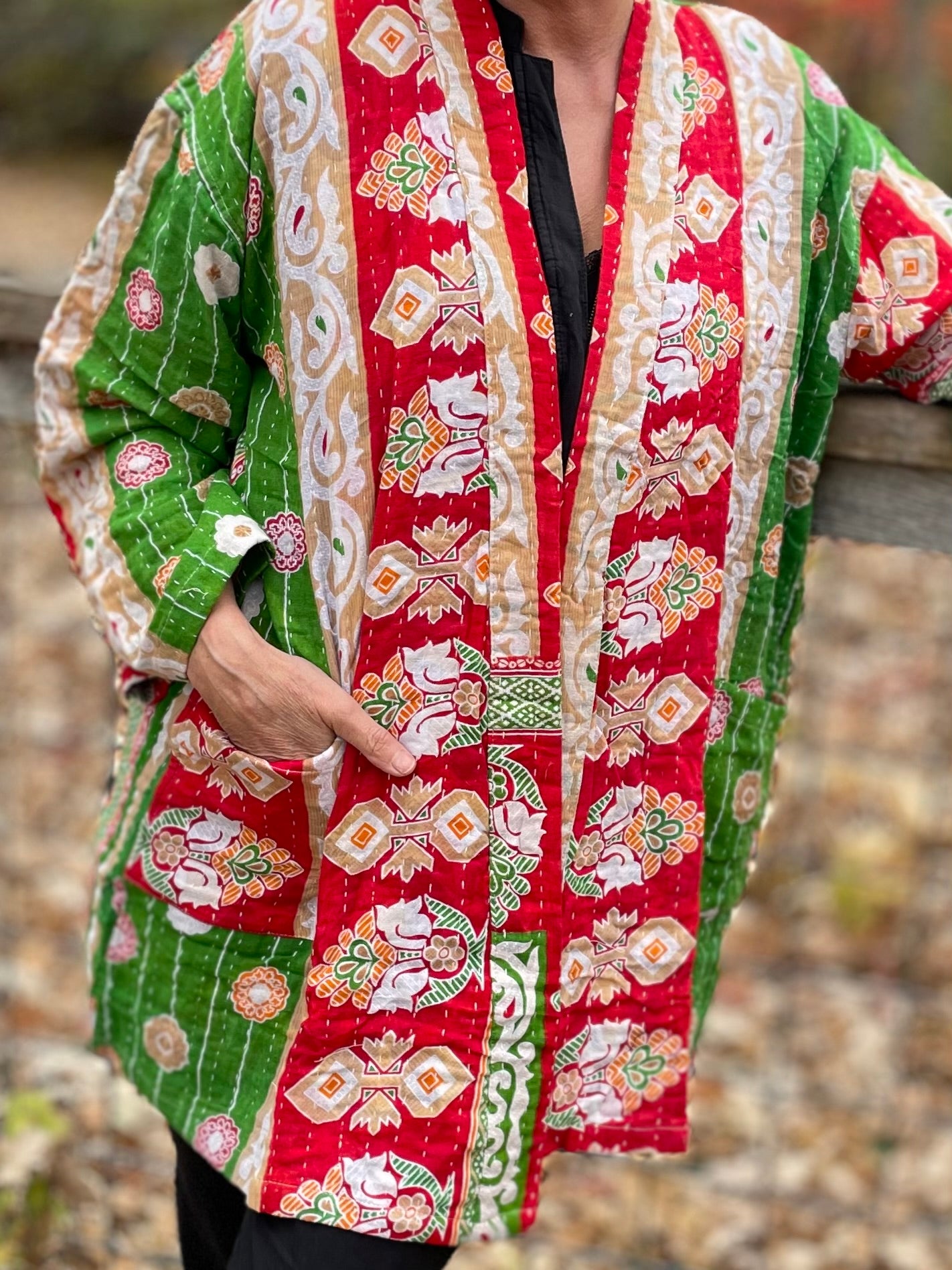 Wanderer Reversible Kantha Robe.