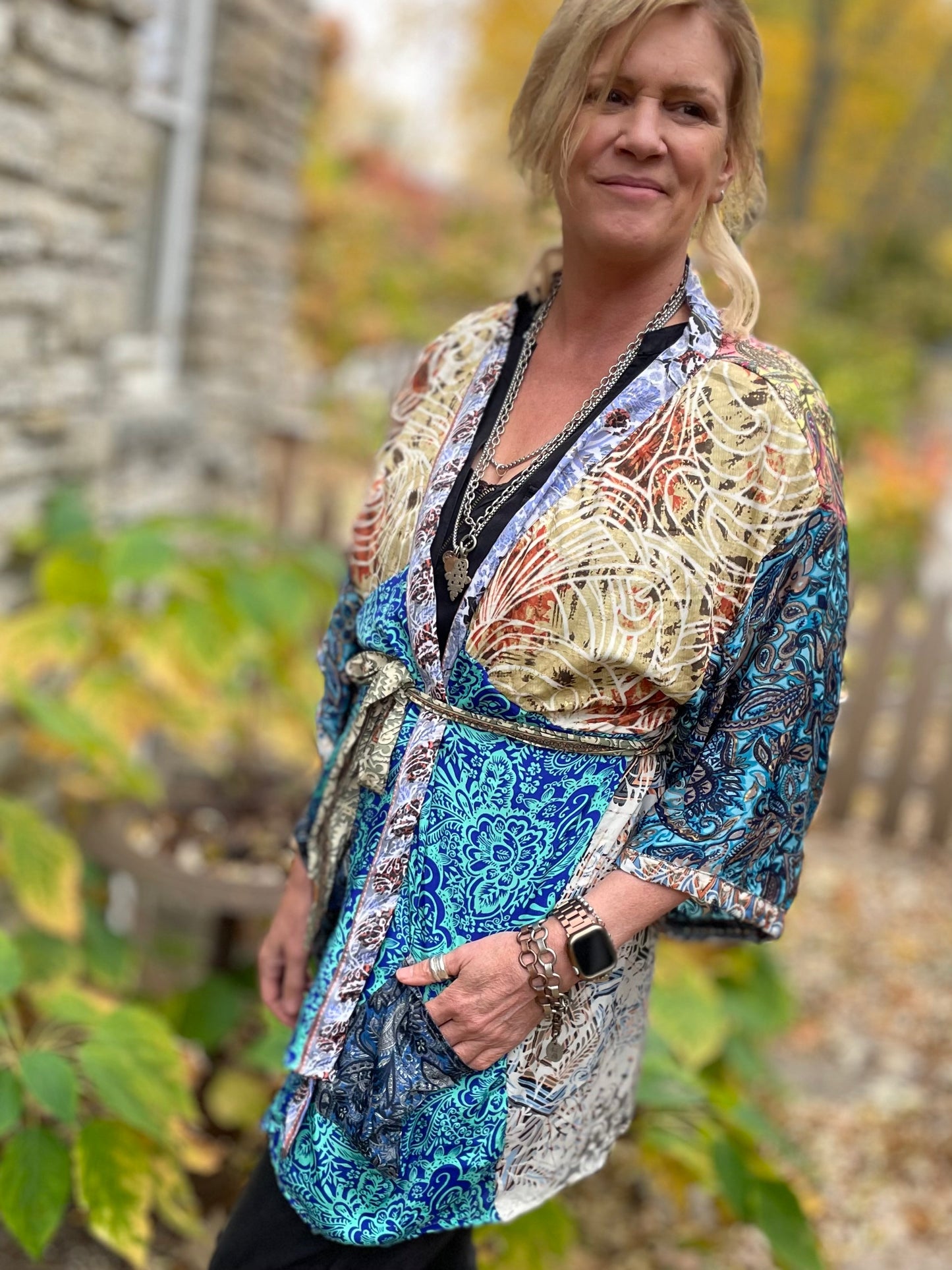 Topangea Silk Sari Robe.