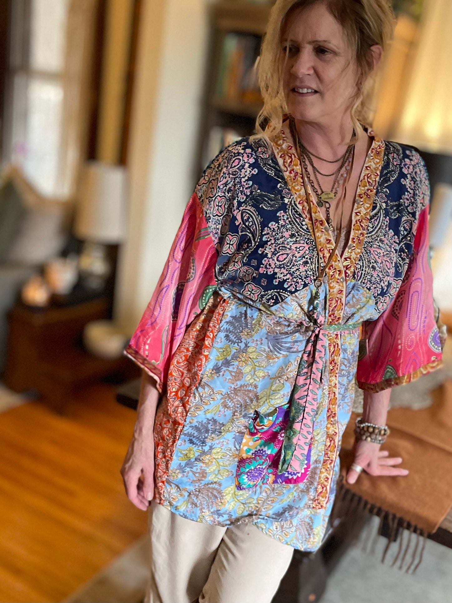 Topangea Silk Sari Robe.