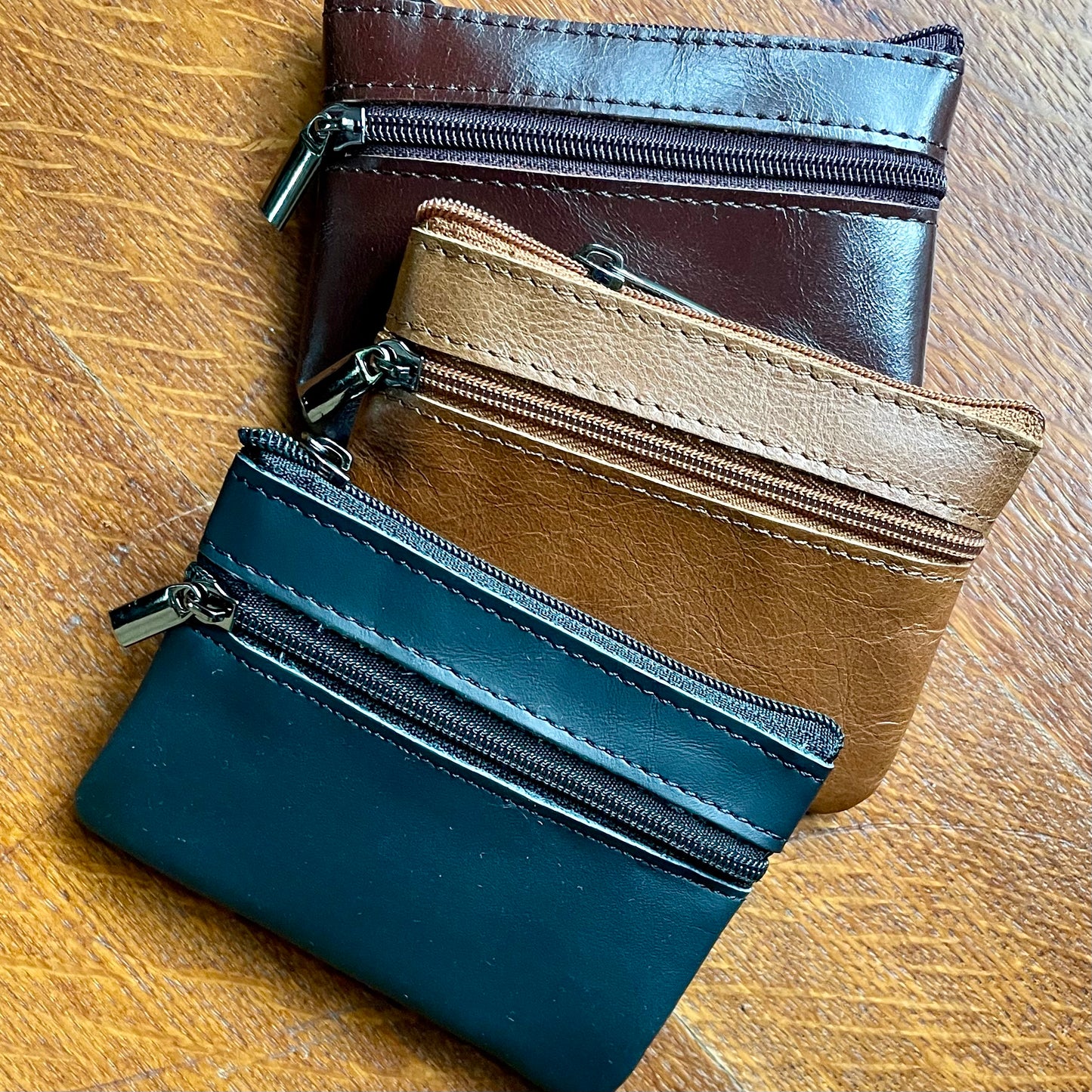 Mini Leather Coin Purse/Wallet Key Chain.