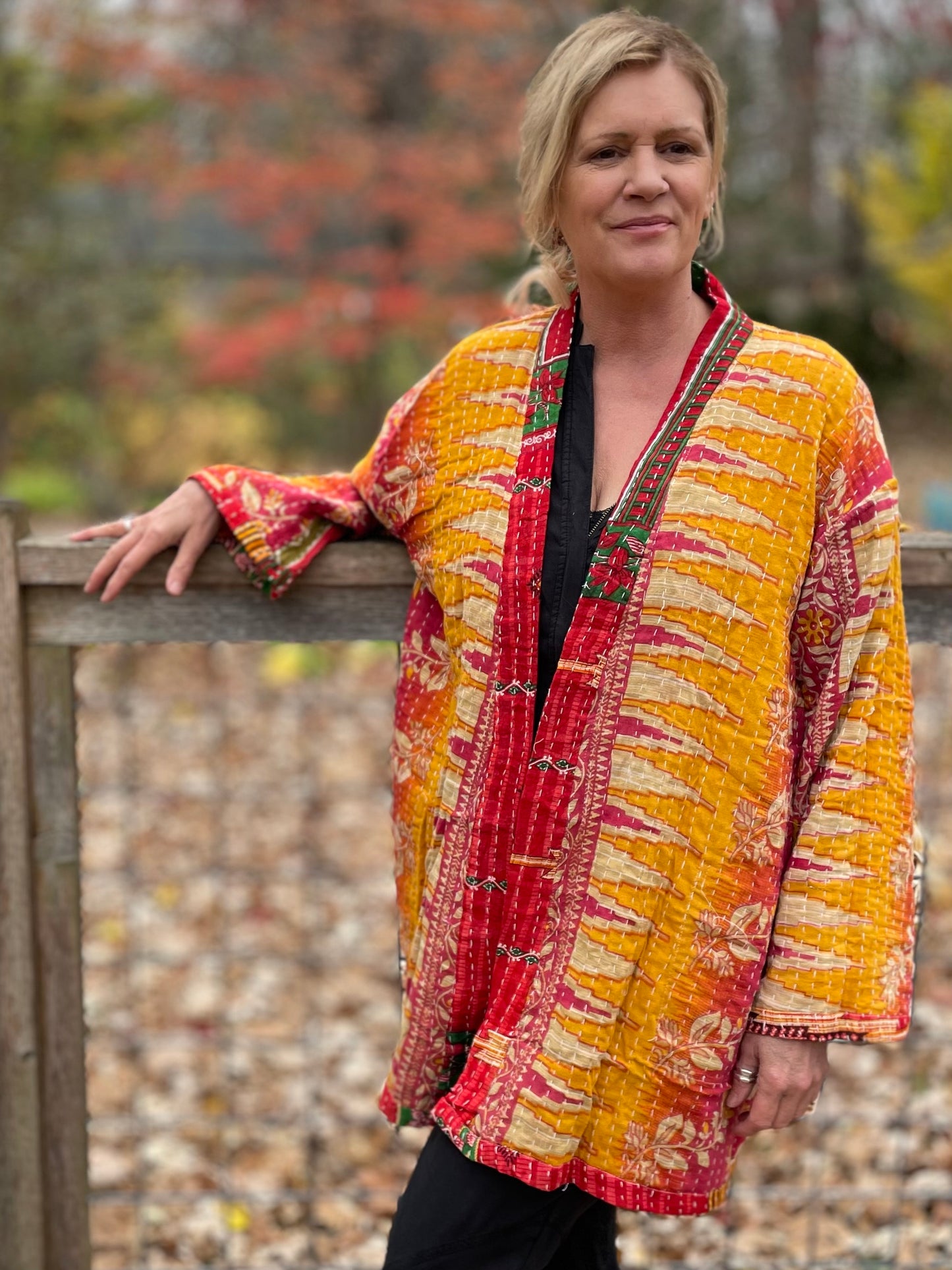 Wanderer Reversible Kantha Robe.