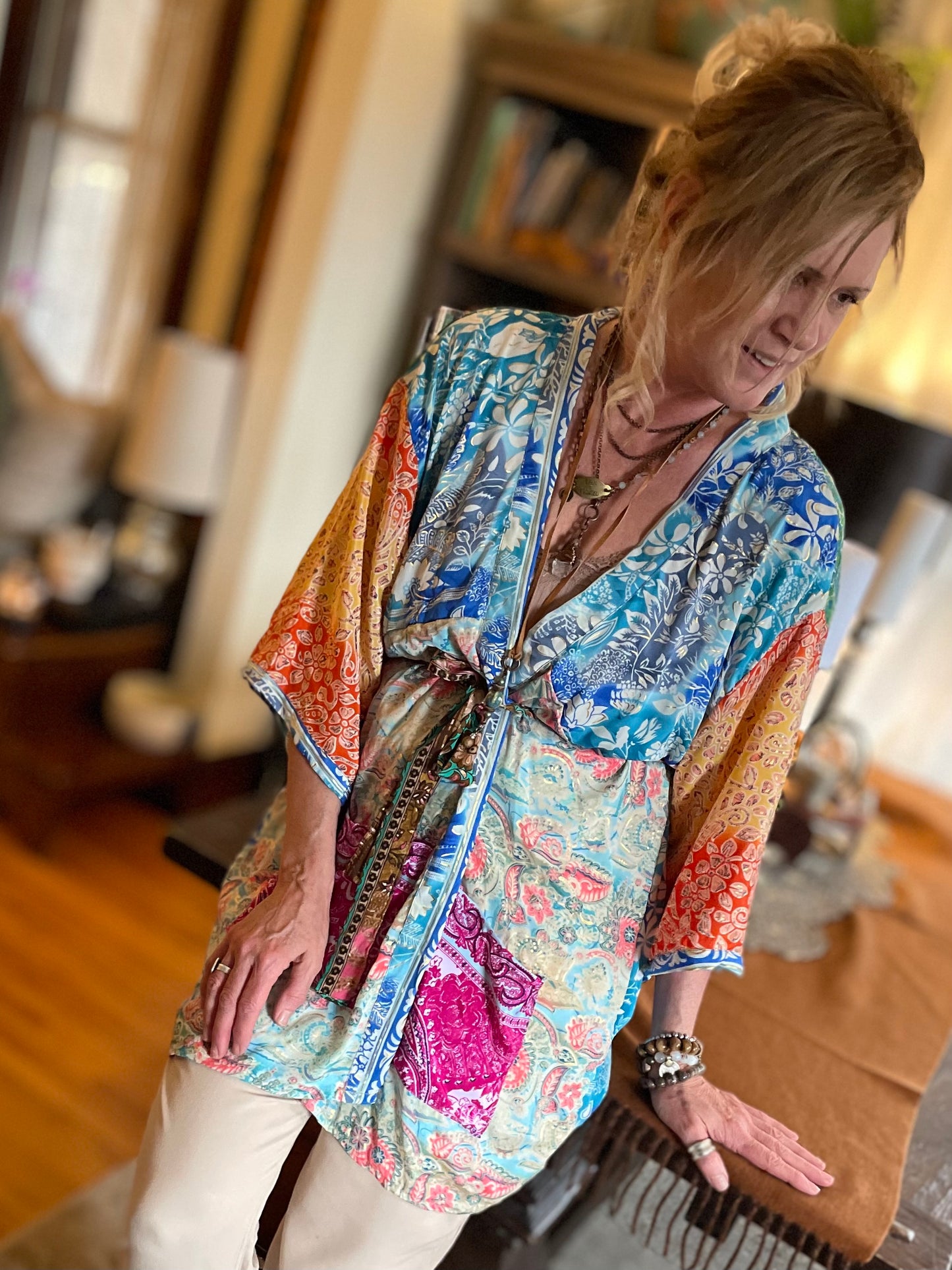 Topangea Silk Sari Robe.