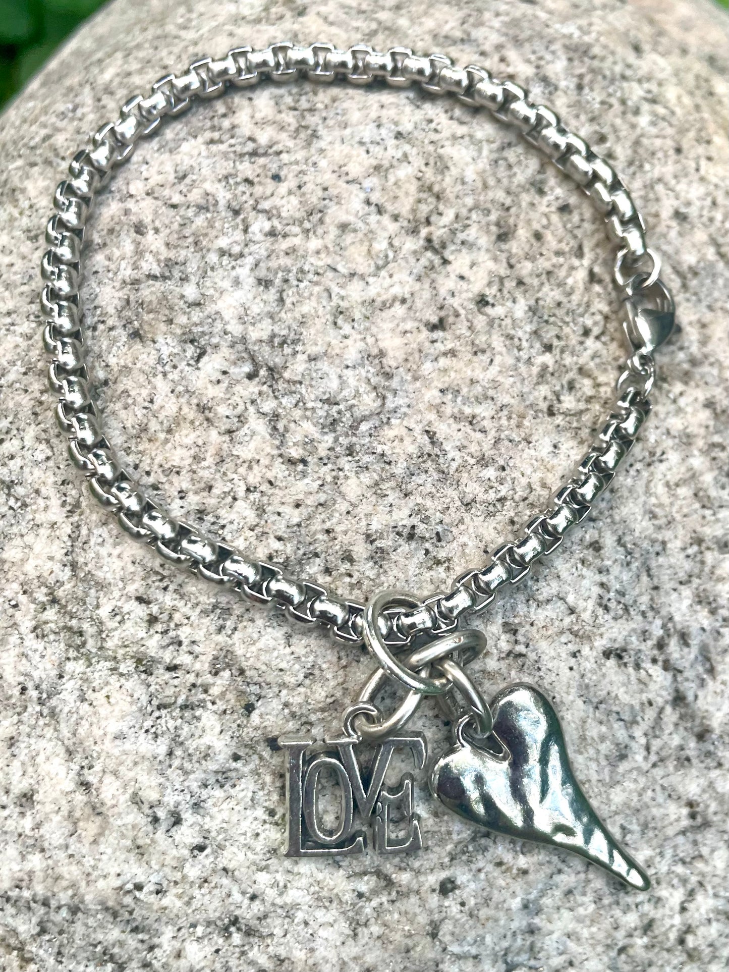 “LOVE” Silver Charm Bracelet.