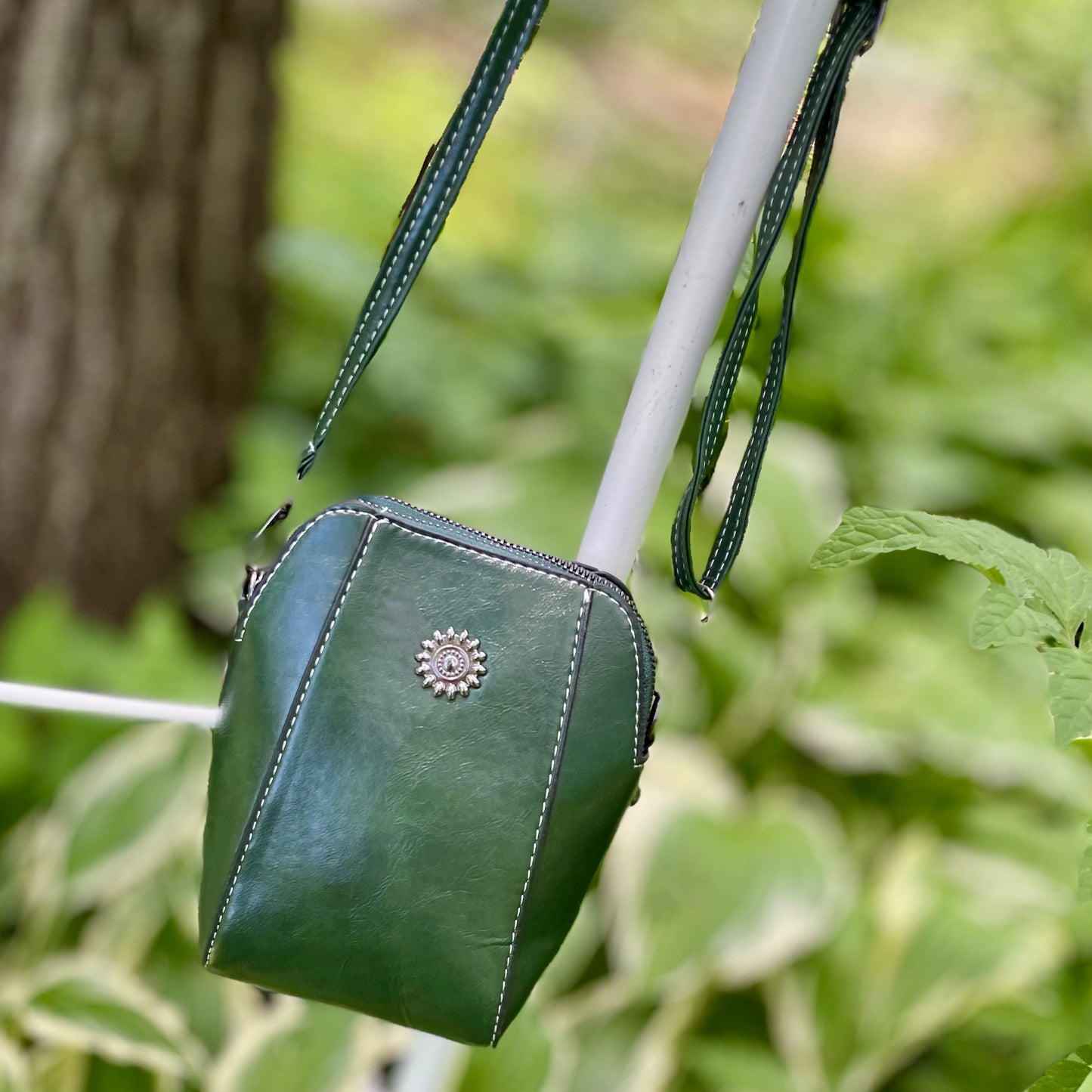 Cassandra Vegan Leather Bag/Green.