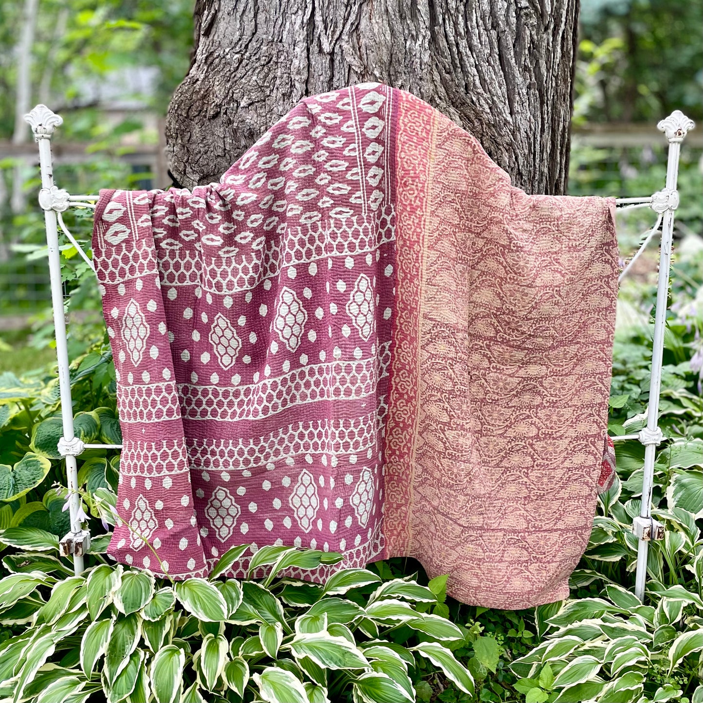 Theodora Reversible Kantha Quilt.